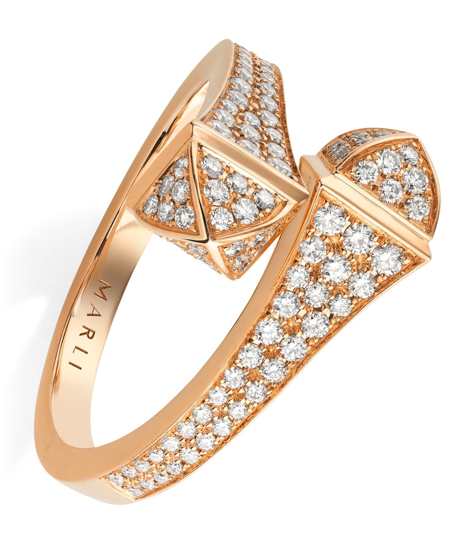 MARLI New York Midi Rose Gold and Diamond Cleo Ring Rose Gold