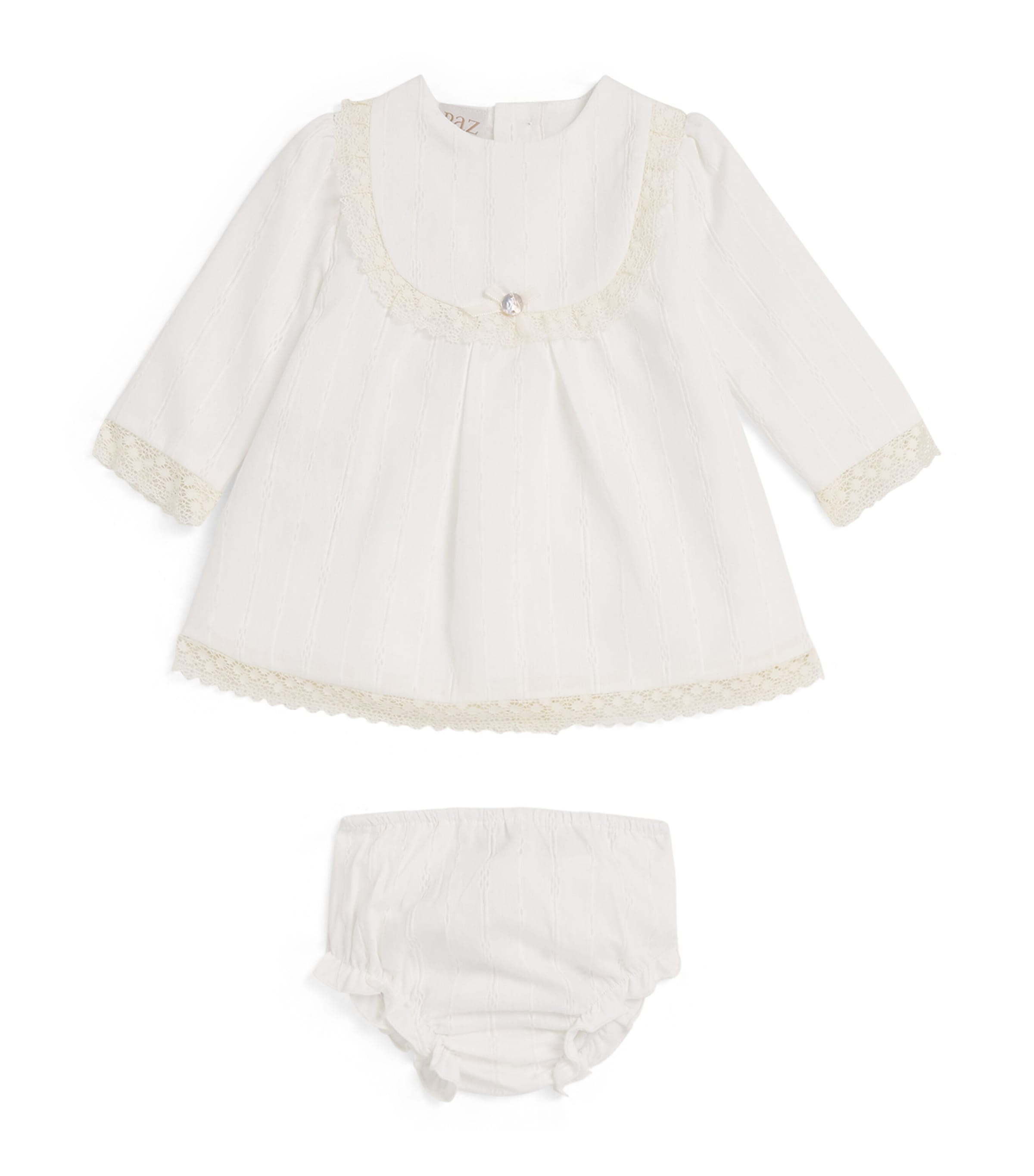 Cotton-Blend Lace Dress and Bloomers Set (1-24 Months)
