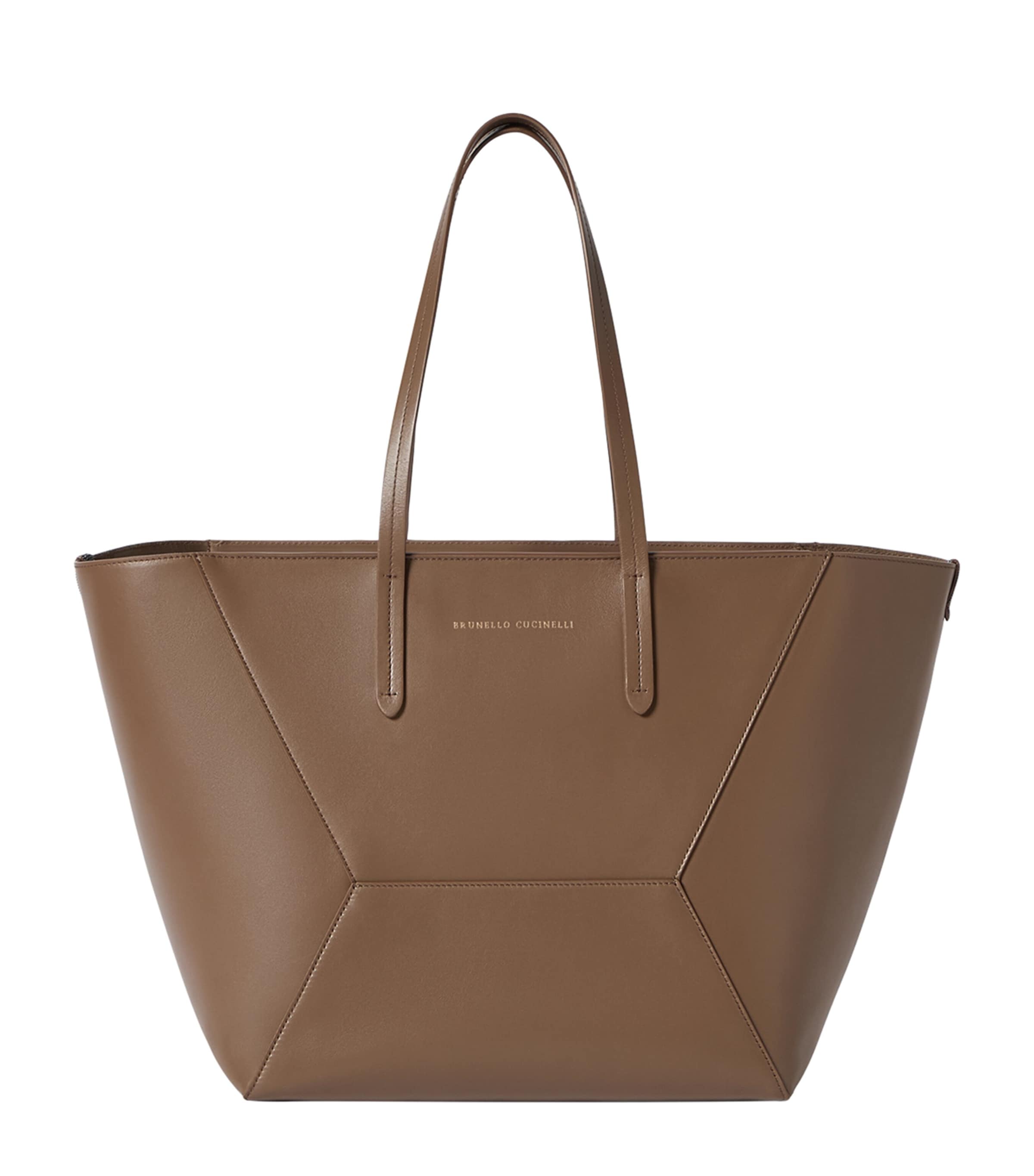 Brunello Cucinelli Leather BC Duo Tote Bag