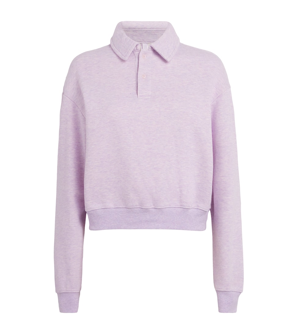 Cotton-Blend Fleece Polo Sweatshirt