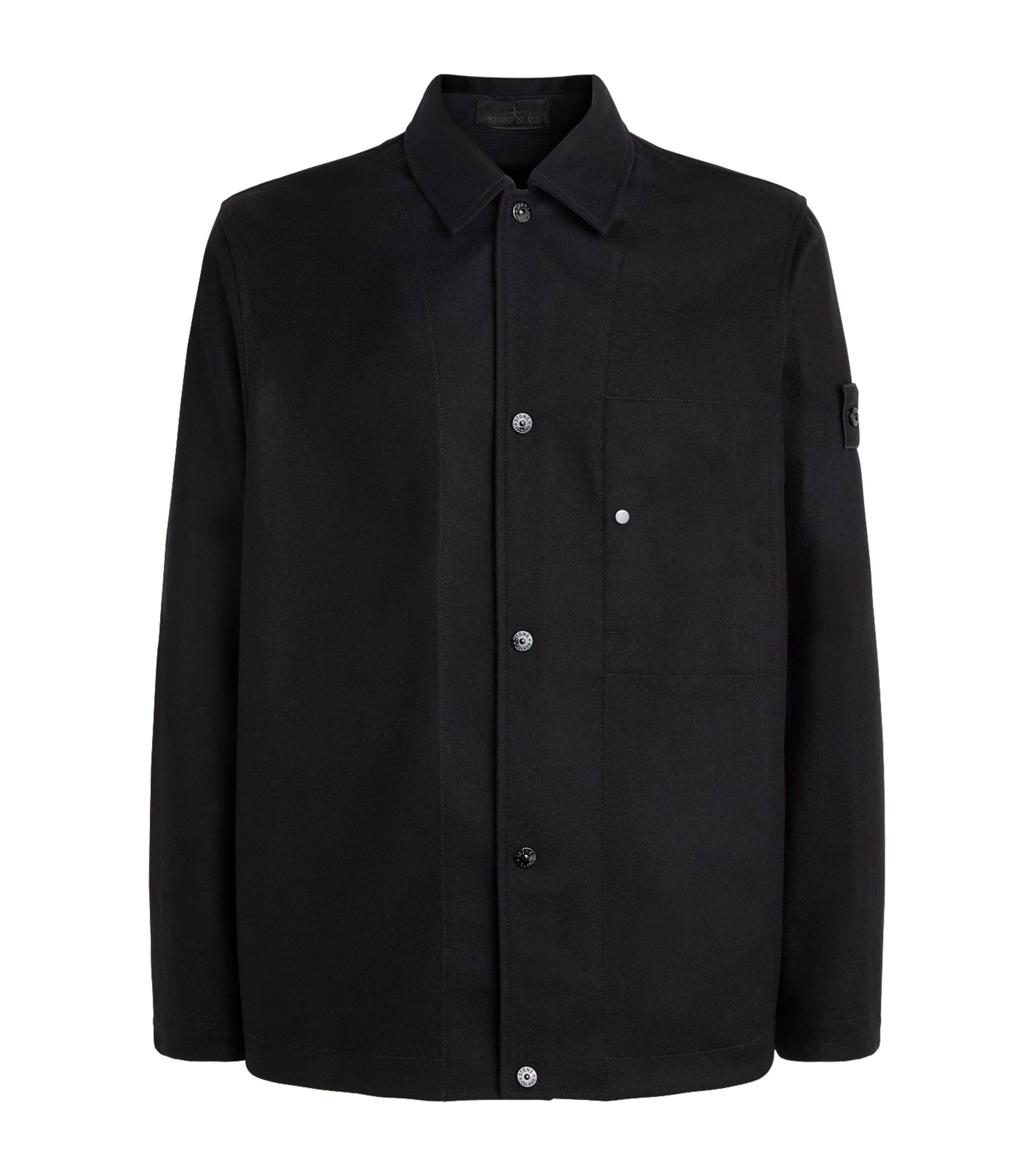 Stone Island Mens GHOST Piece Wool-Blend Overshirt