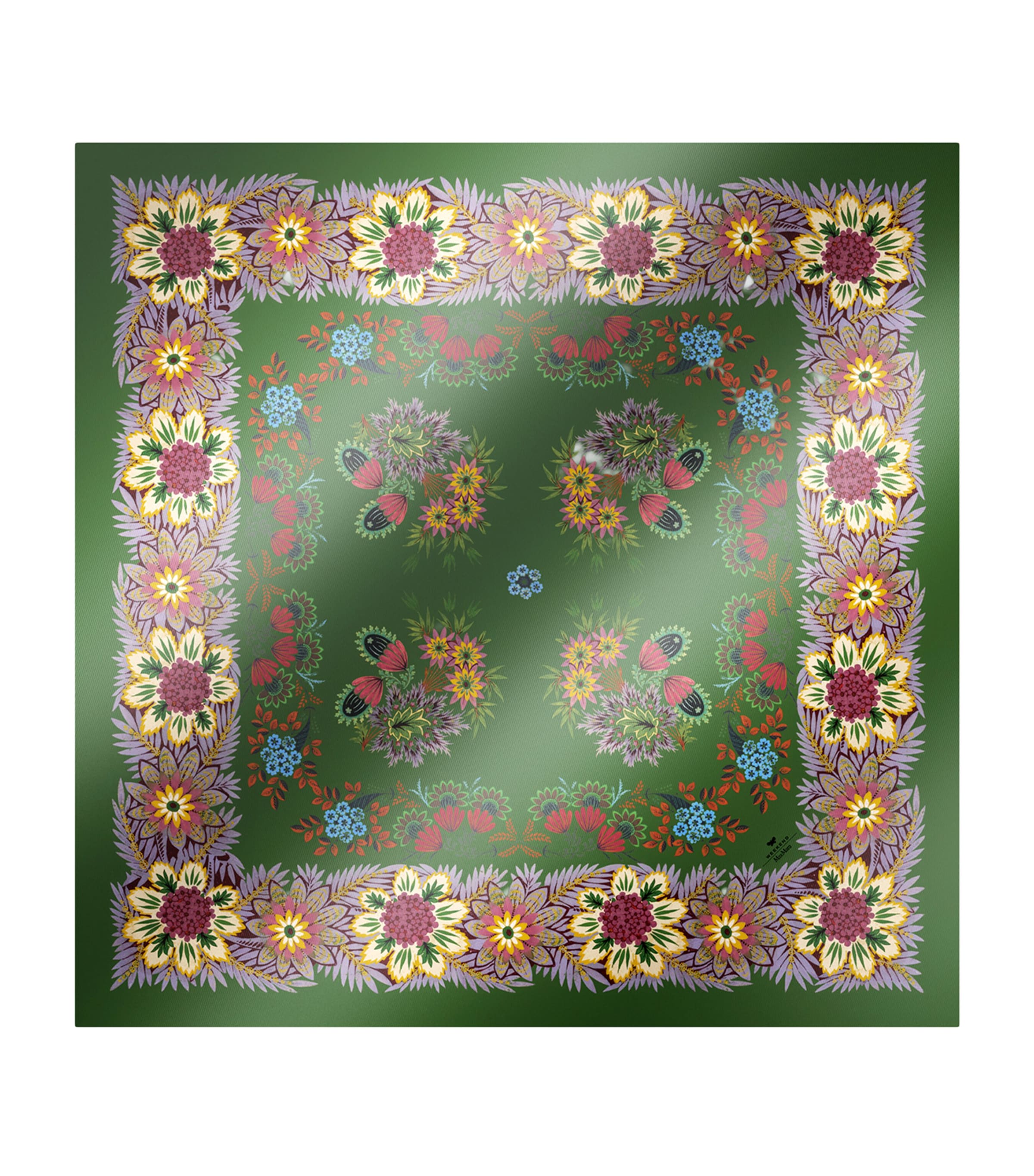 Silk Twill Floral Scarf