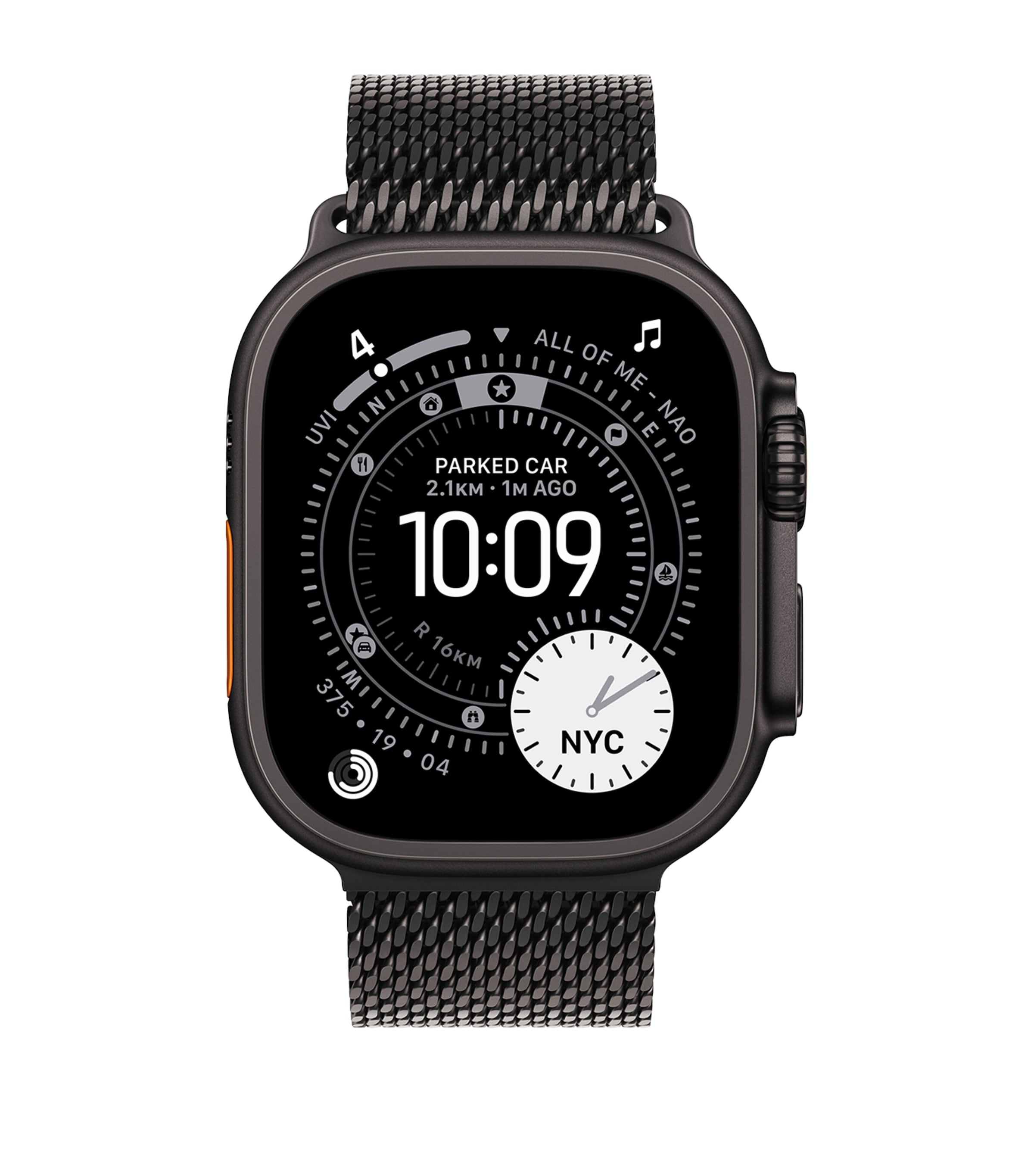 Apple Watch Ultra 3 - Black with Titanium Milanese Loop, 49mm, Small