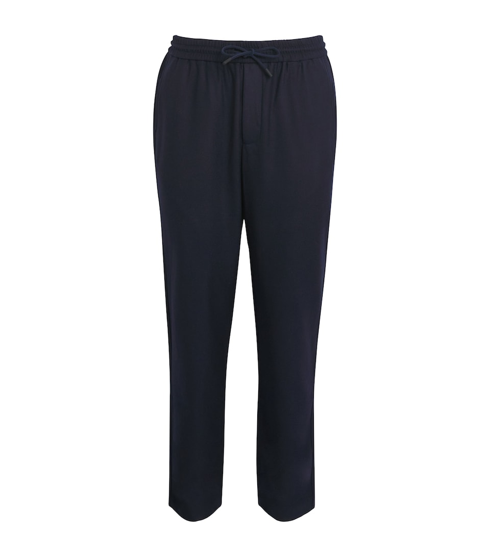 Sease Mens Stretch-Virgin Wool Mindset Drawstring Trousers Navy Blue