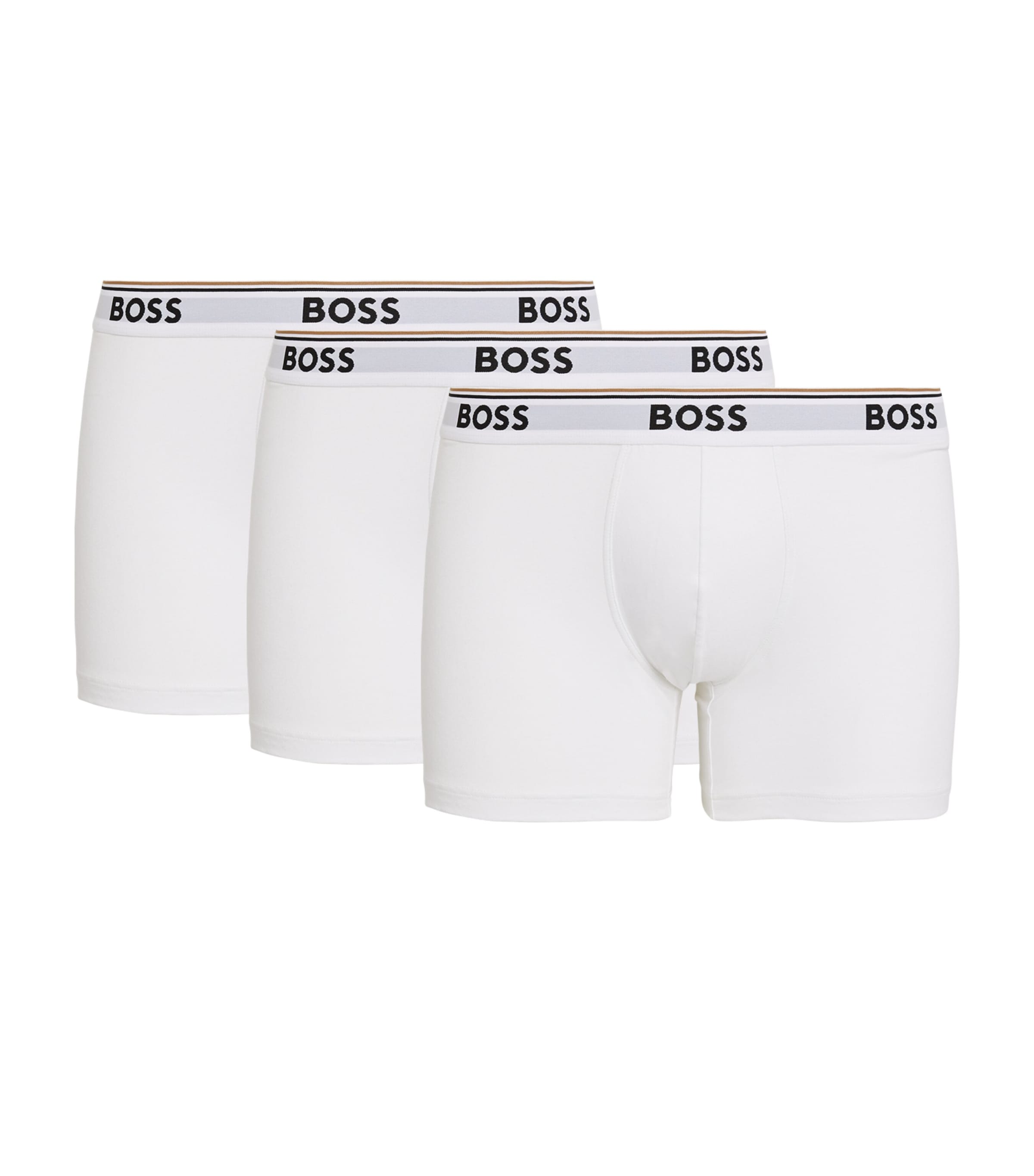 BOSS Mens Stretch-Cotton Logo Trunks (Pack of 3)