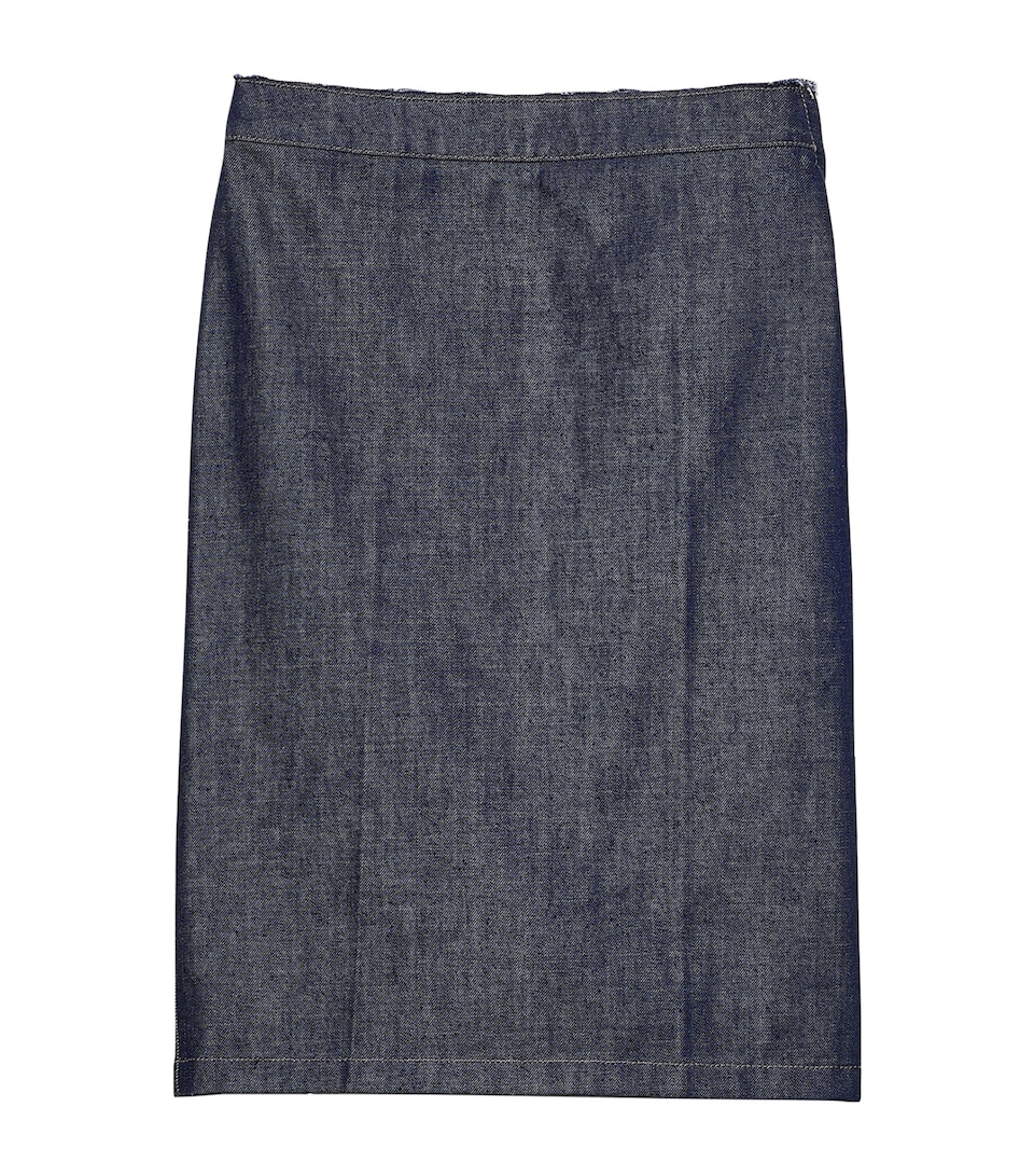 Prada Womens Denim Midi Pencil Skirt