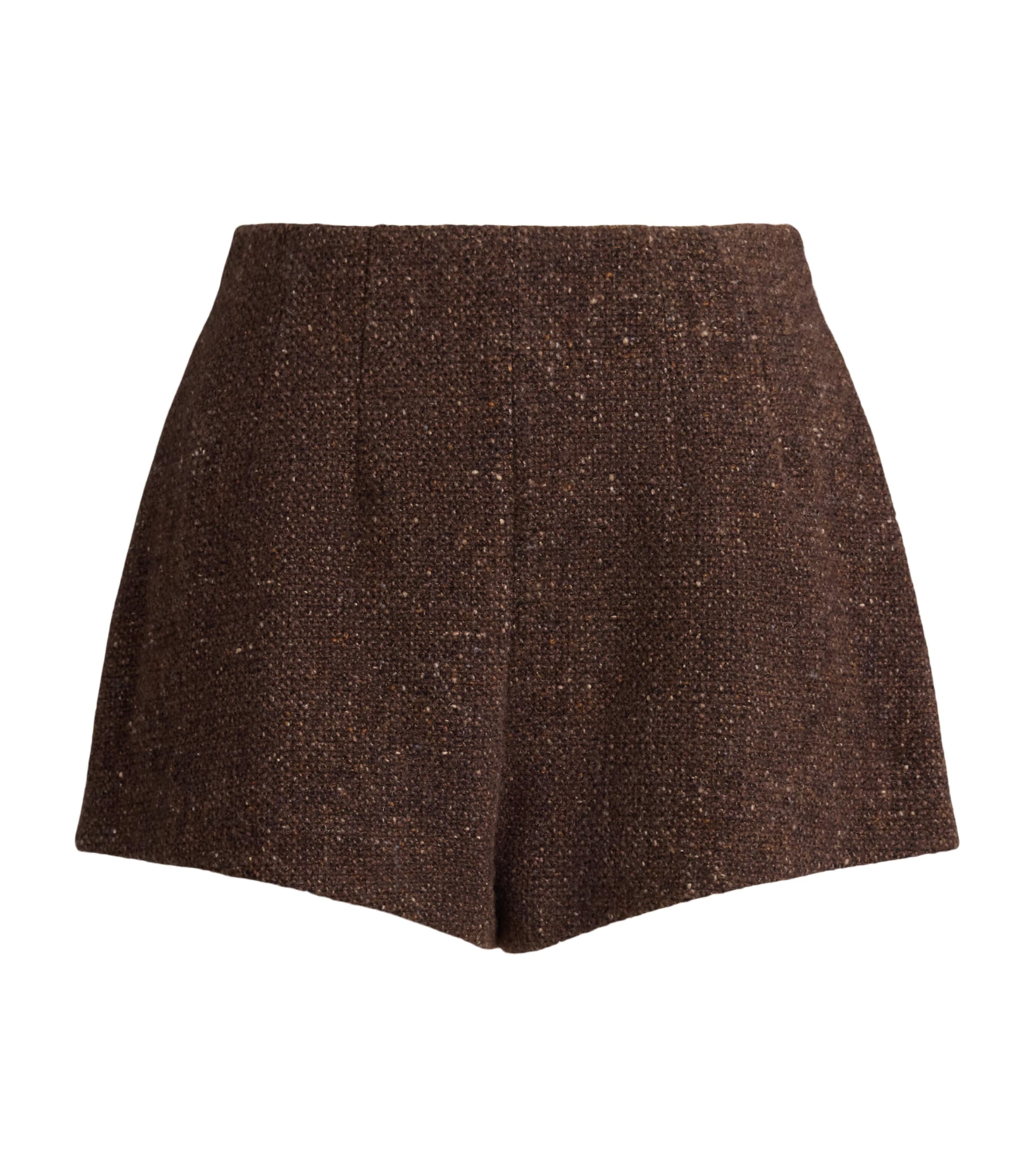 Ralph Lauren Collection Womens Wool-Blend Walace Shorts Brown Multi