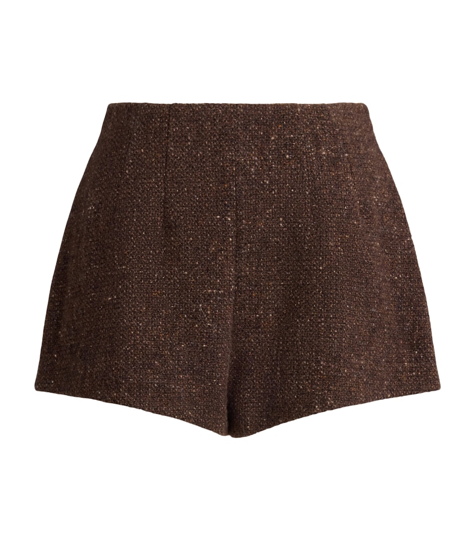 Ralph Lauren Collection Womens Wool-Blend Walace Shorts Brown Multi
