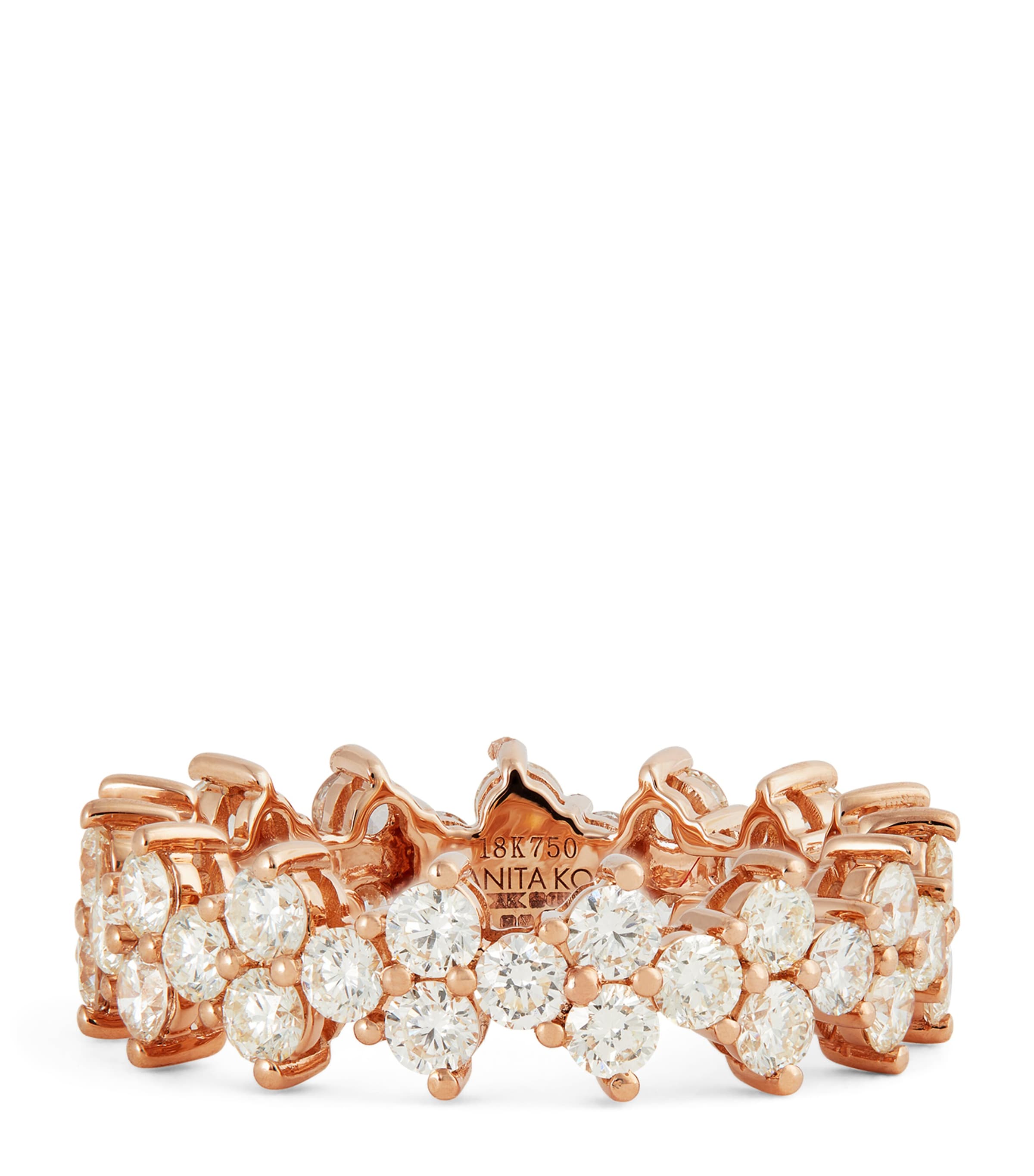 Rose Gold and Diamond Triangle Eternity Ring