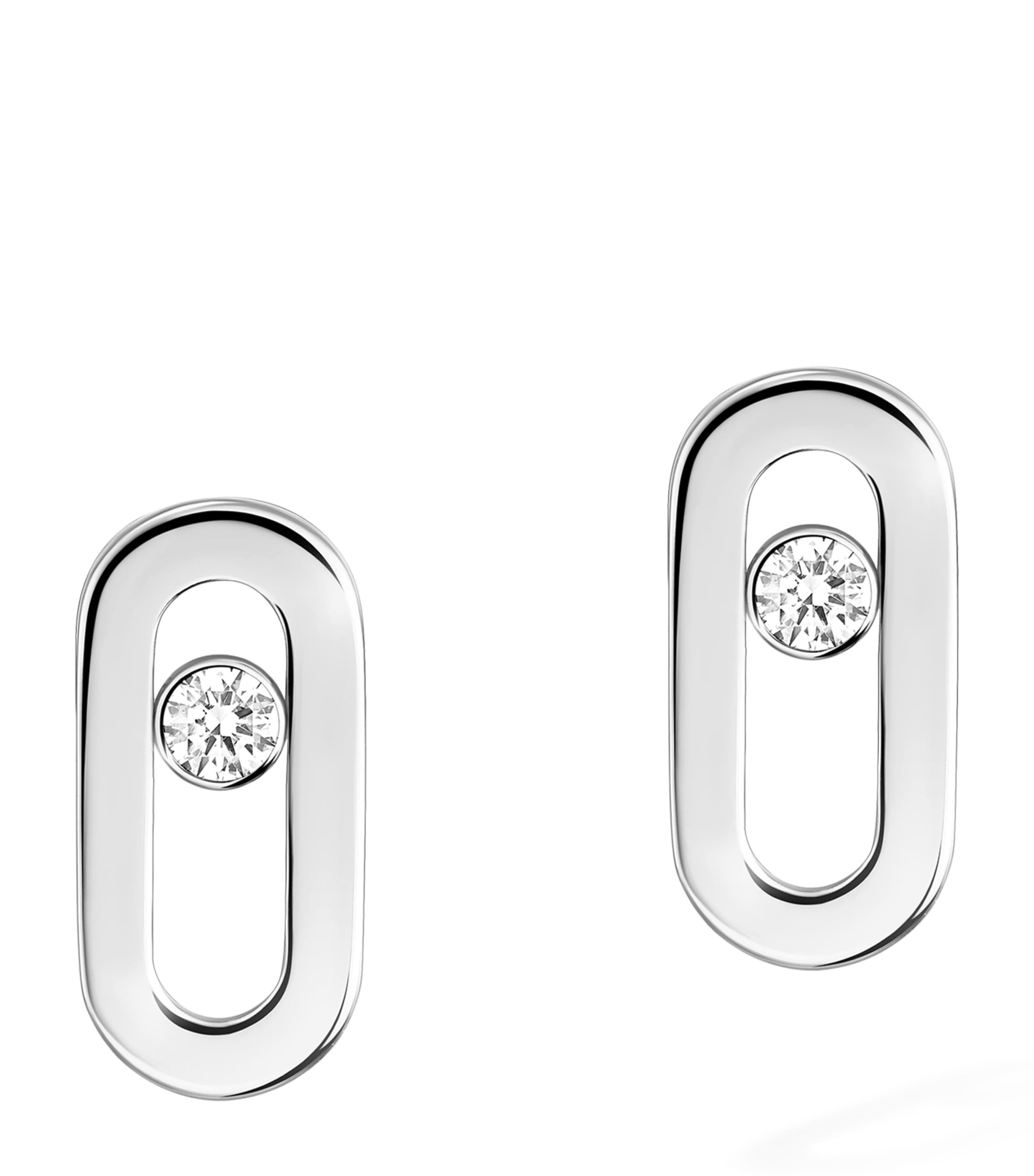 Move Uno White Gold and Diamond Stud Earrings (0.03ct)