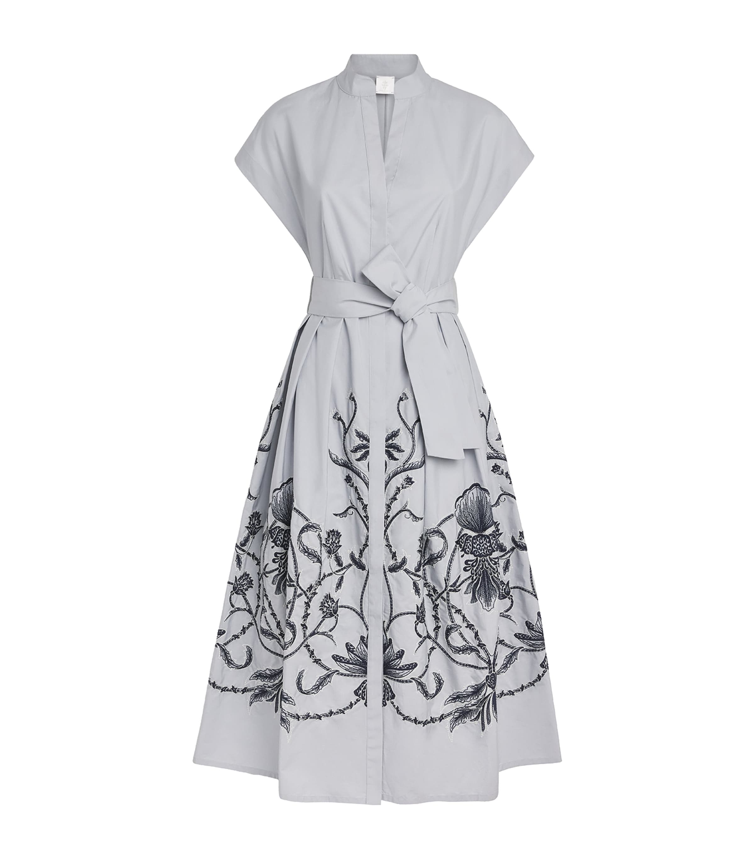 Eleventy Womens Cotton Embroidered Midi Shirt Dress Nuvola