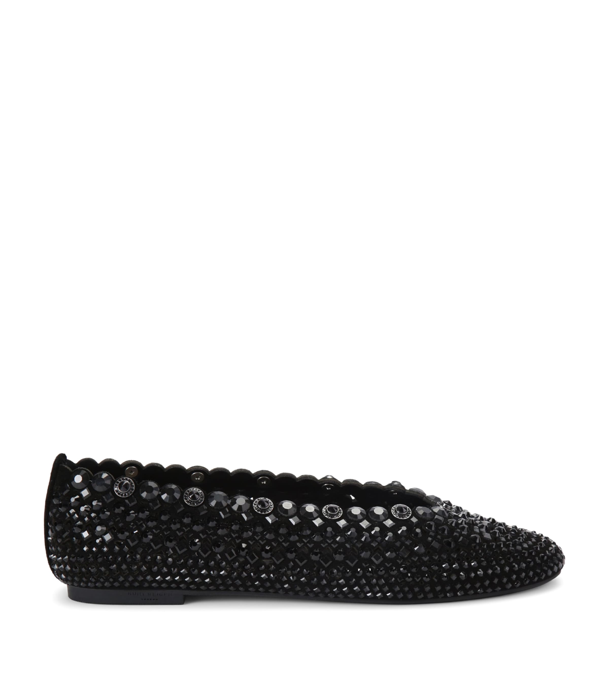 Kurt Geiger London Jewel Perforated Ballet Flats Black