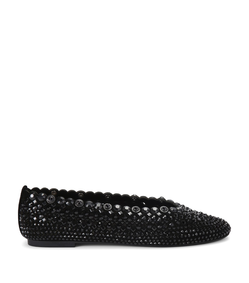 Kurt Geiger London Jewel Perforated Ballet Flats Black