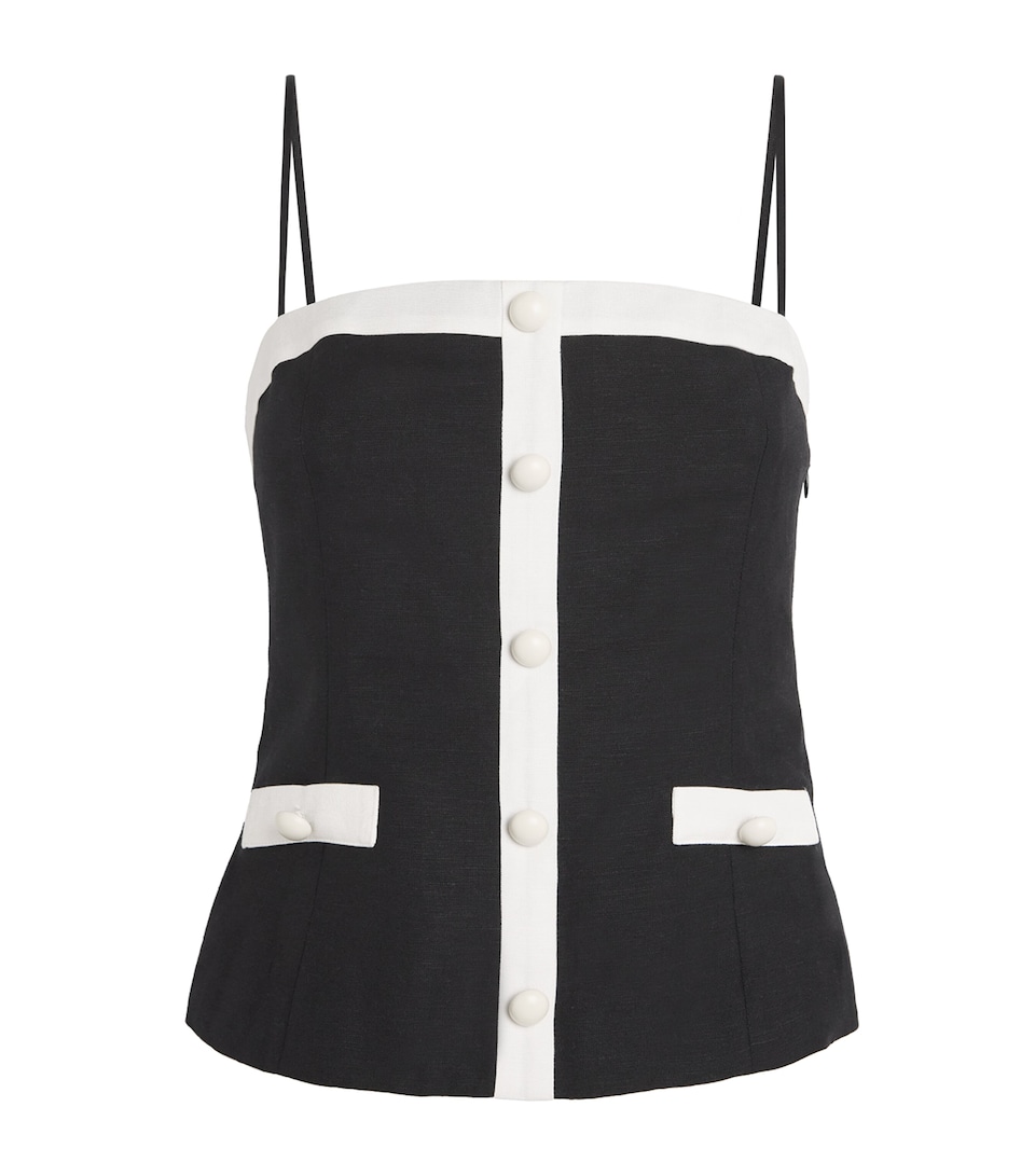 Linen-Blend Eleanor Cami Top