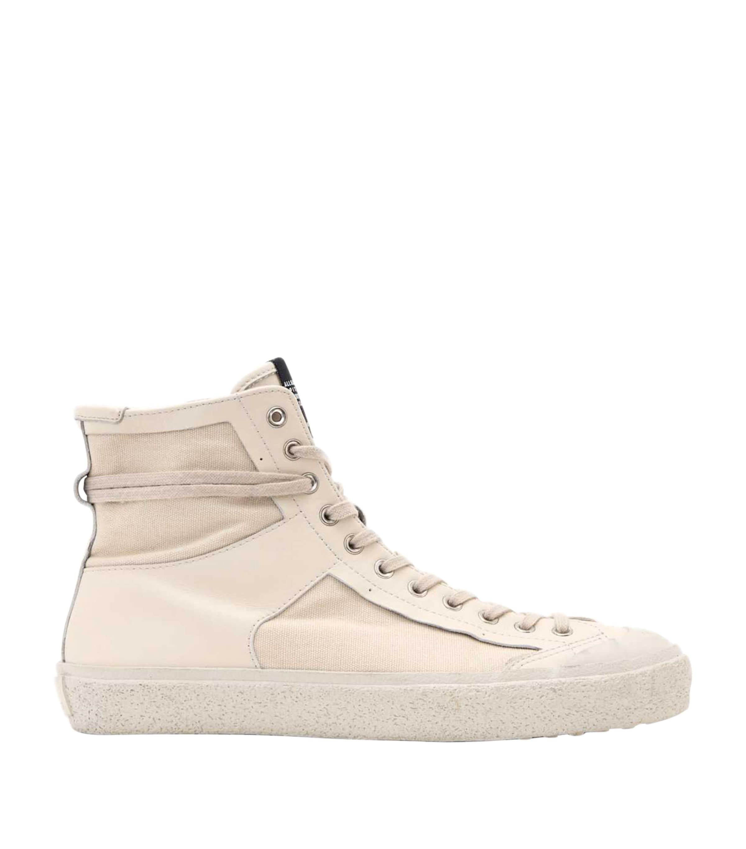 AllSaints Leather Numont High-Top Sneakers Chalk White