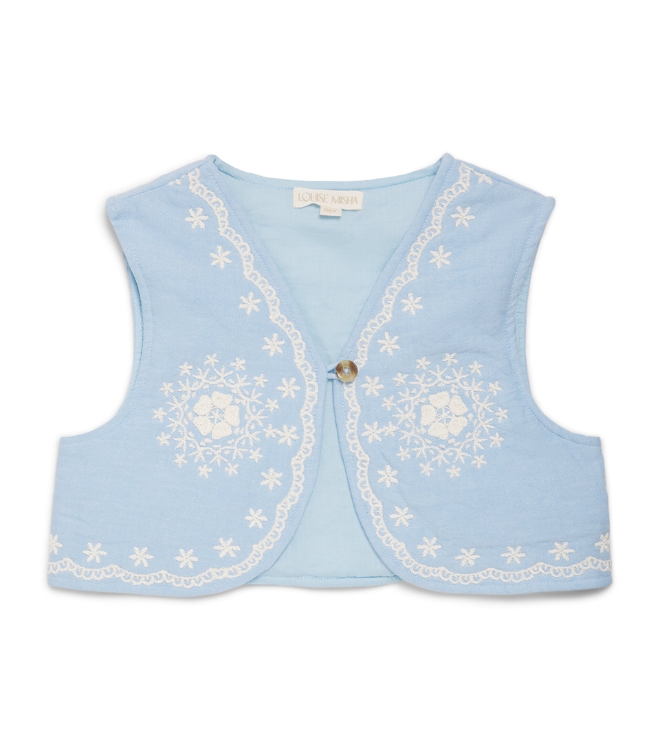 Louise Misha Organic Cotton Marisol Vest (3-10 Years) Oxford Blue