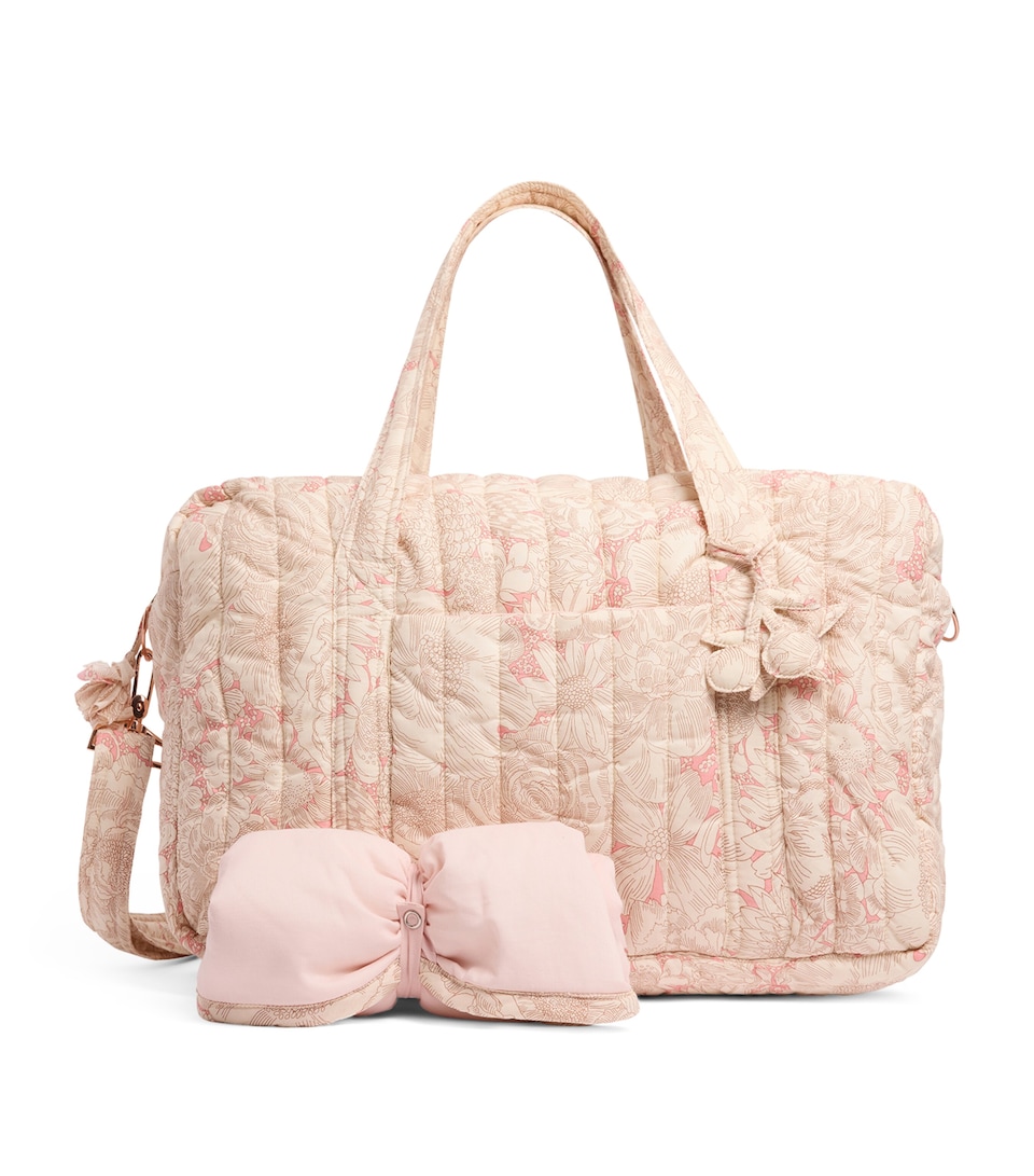 Bonpoint Quilted Bowling Bag Fl Rose Moyen