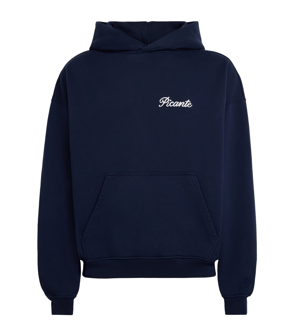 Picante Mens Organic Cotton Tailor Logo Hoodie Navy