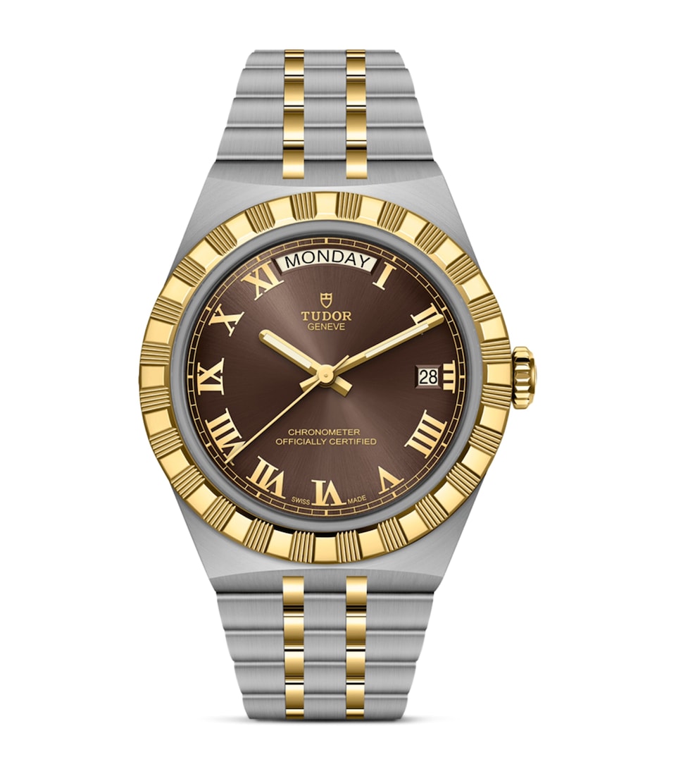 TUDOR Royal Stainless Steel and Yellow Gold Watch 40mm Brown