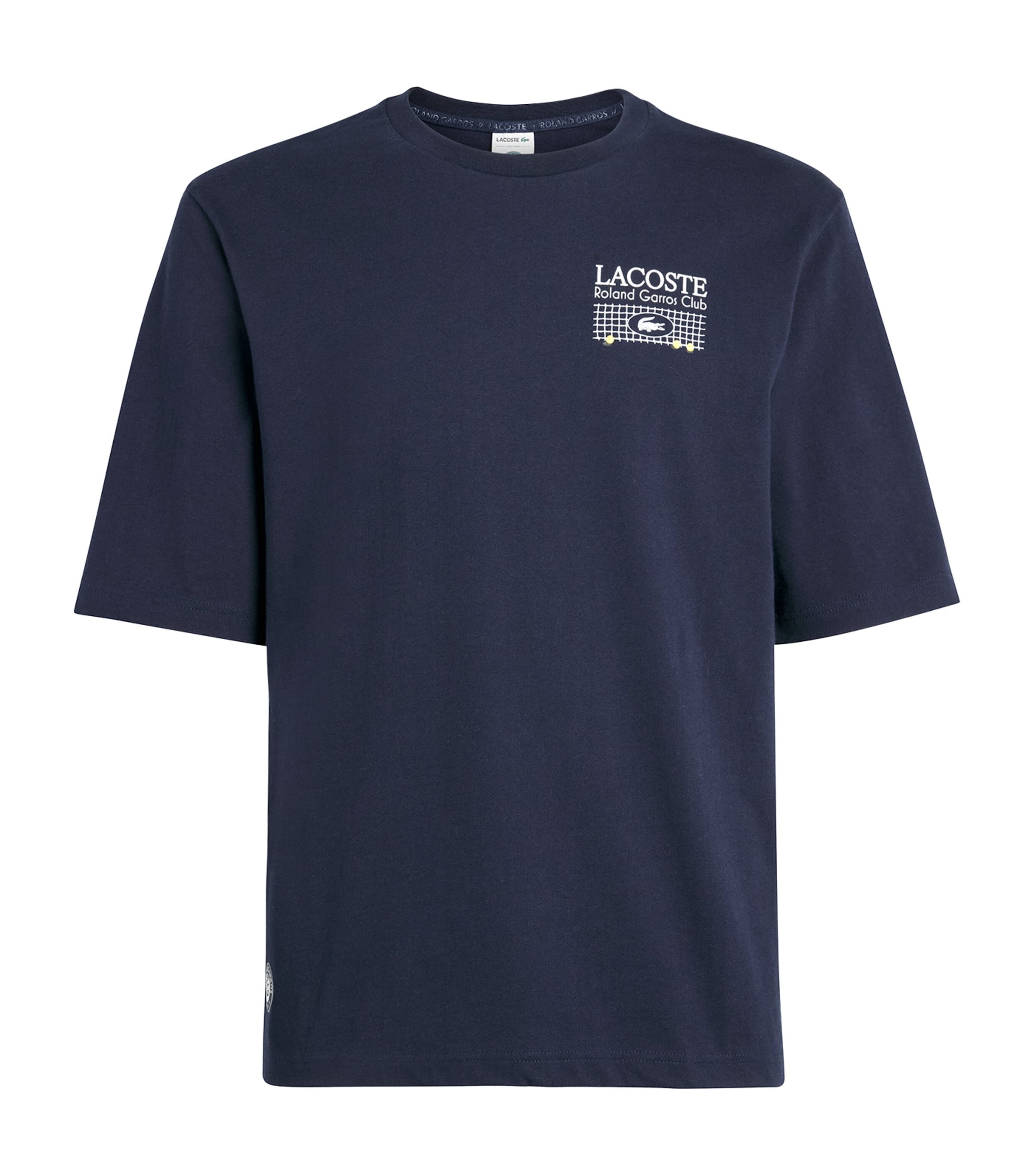 Lacoste Mens x Roland-Garros Cotton Logo T-Shirt Navy Blue