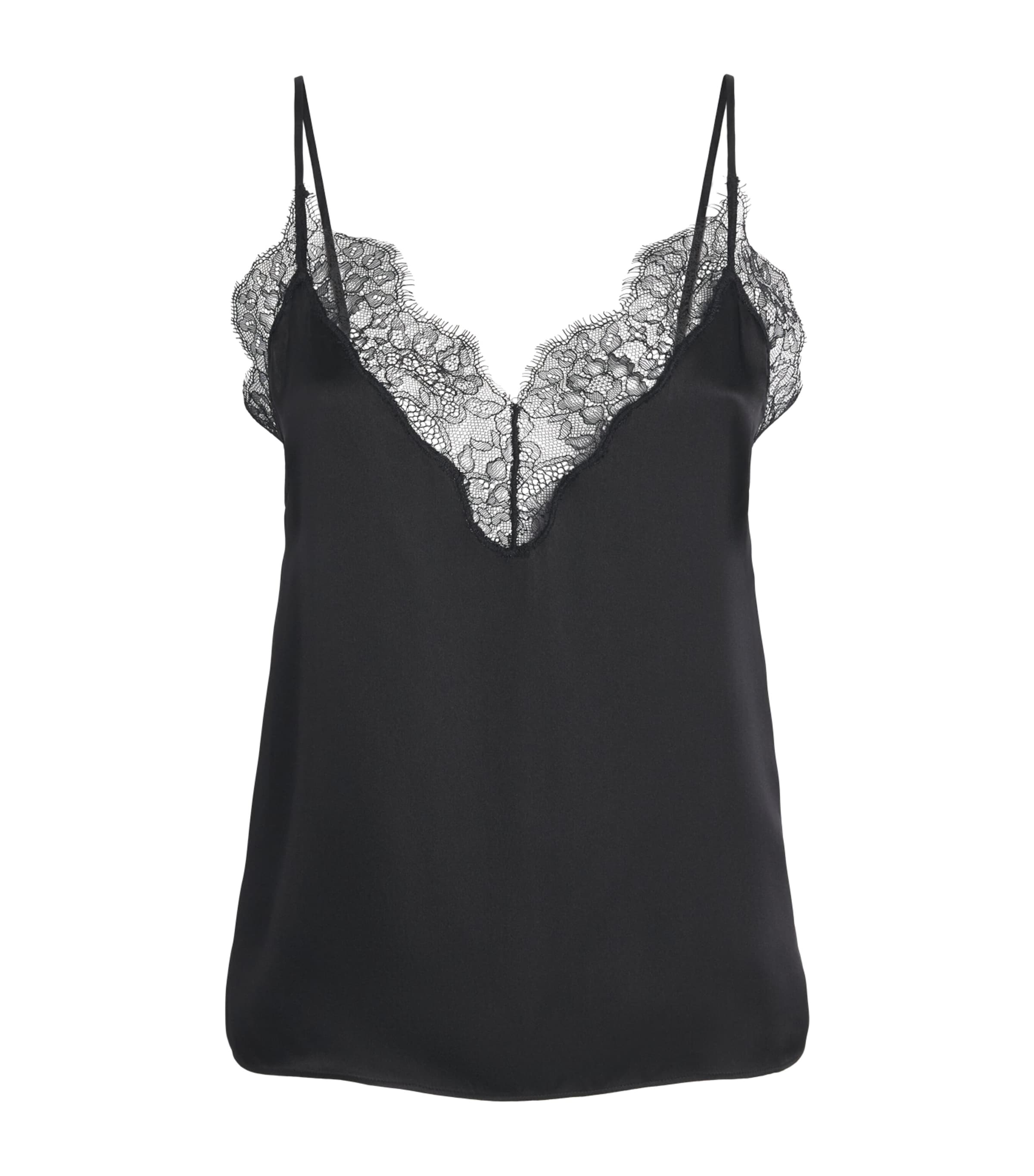 ANINE BING Womens Silk-Blend Mael Cami Top Black