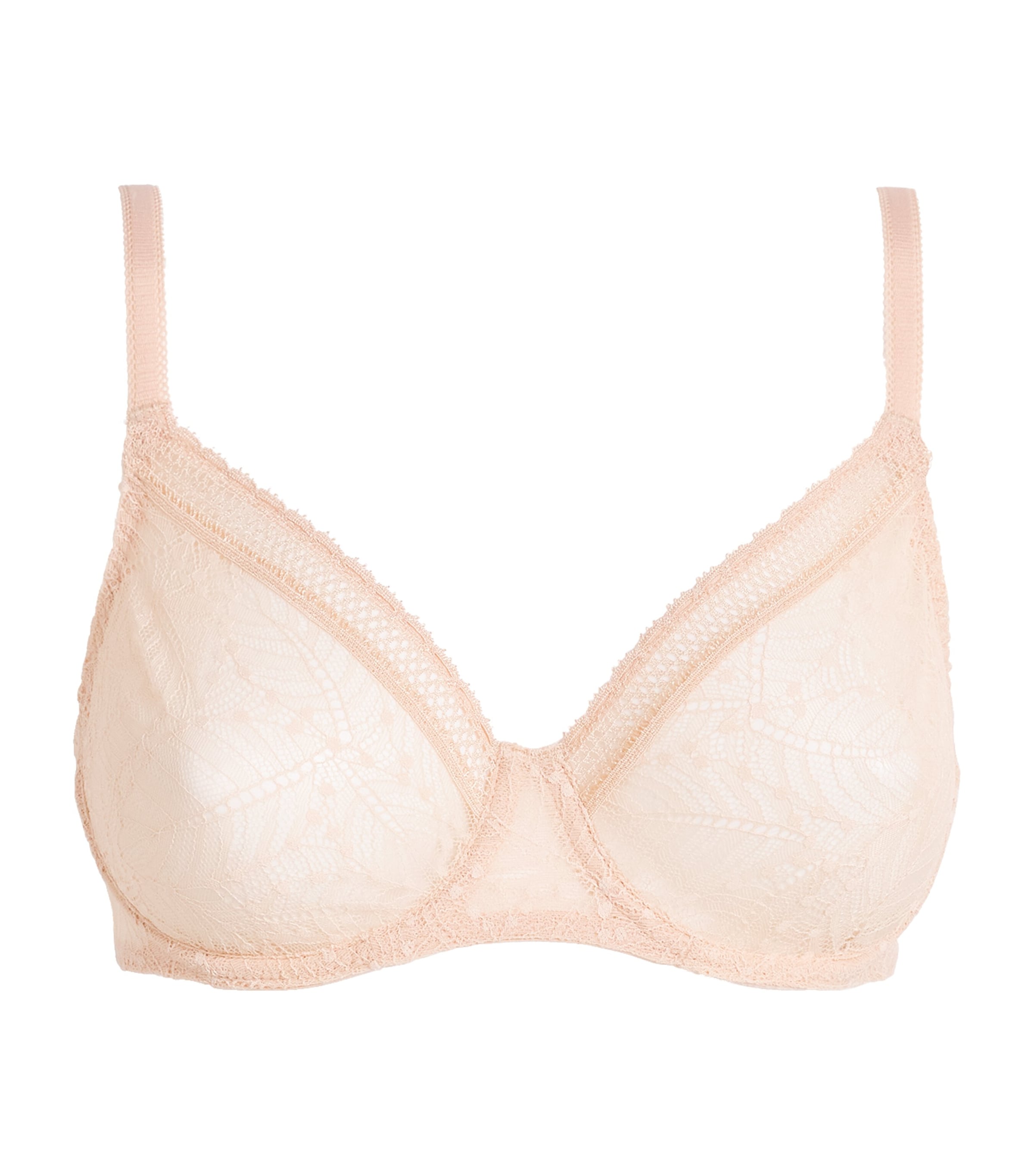 Simone Perele Womens Lace Comète Plunge Bra Rose Sand