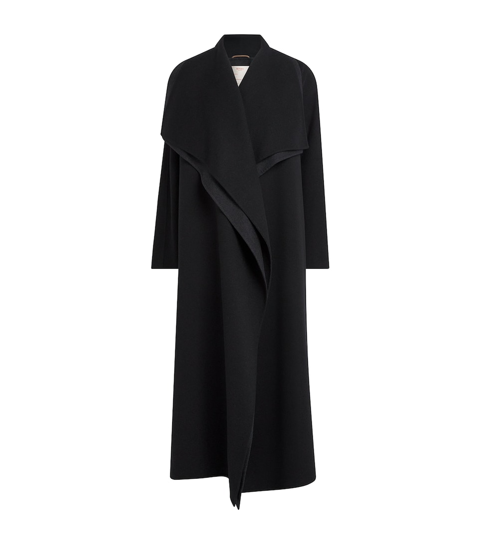 RETORI Womens Virgin Wool Double Coat Black & Grey