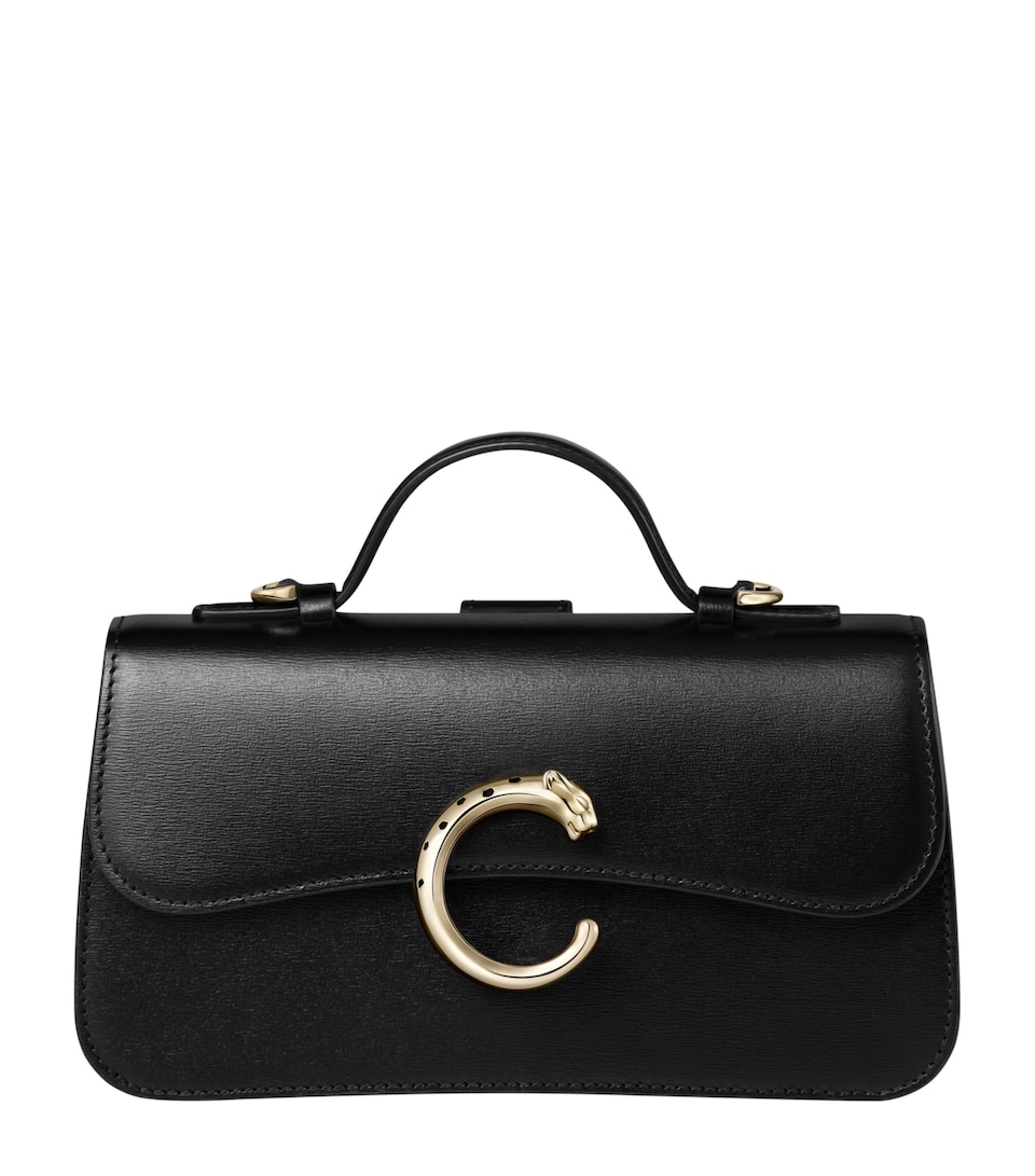 Small Leather Panthère de Cartier Top-Handle Bag