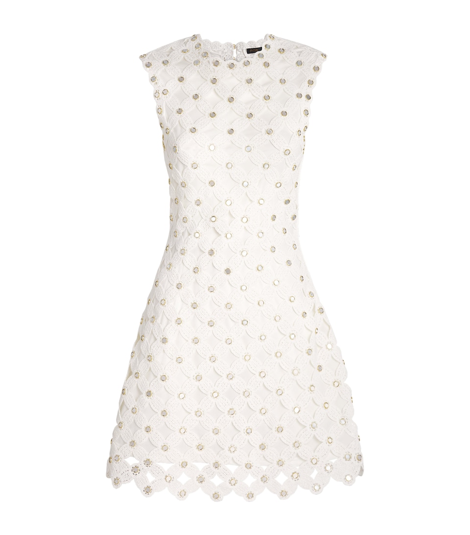 Maje Womens Crochet Mini Dress White