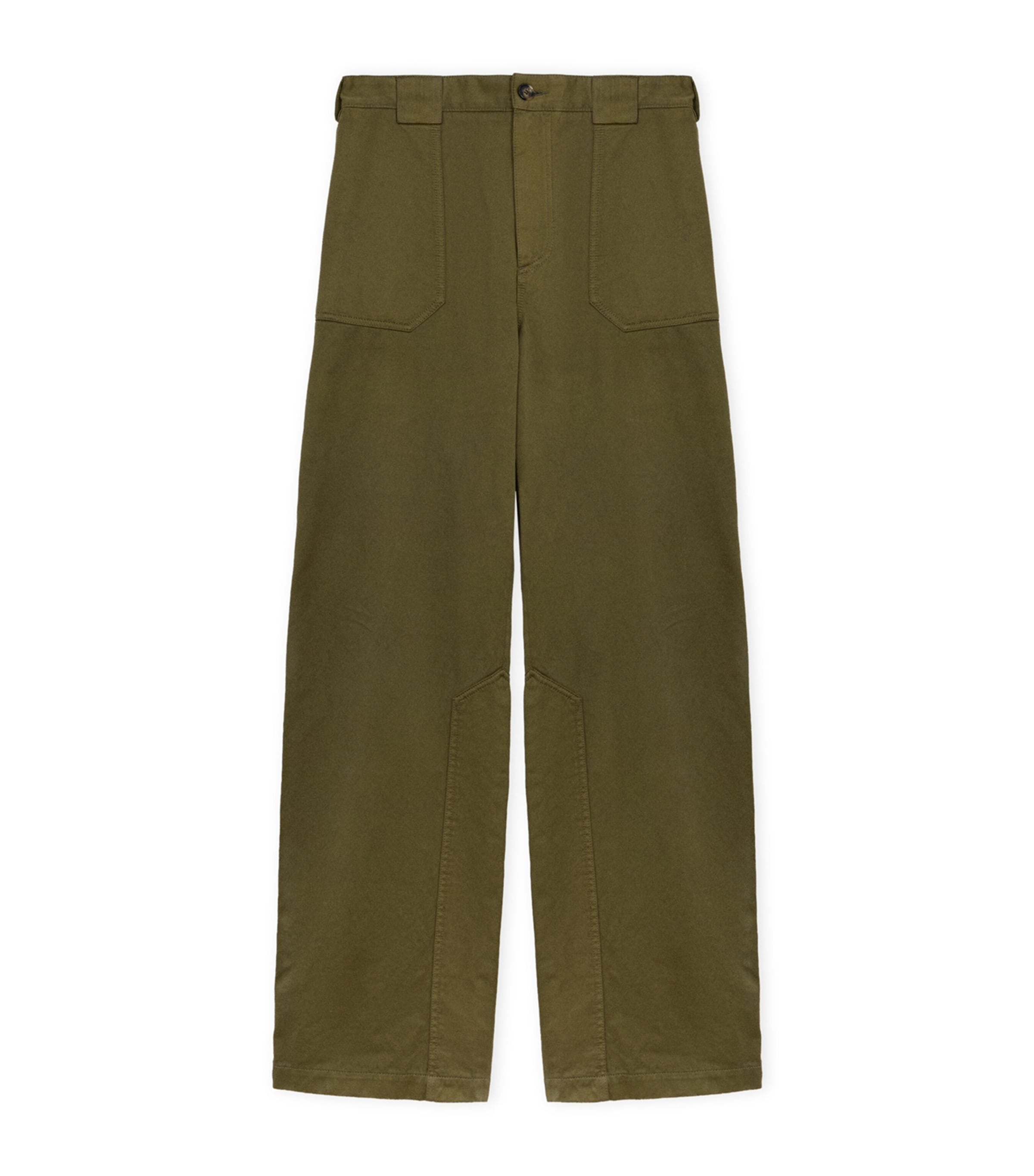 LOEWE Mens x Paula's Ibiza Cotton Straight Trousers Khaki Green