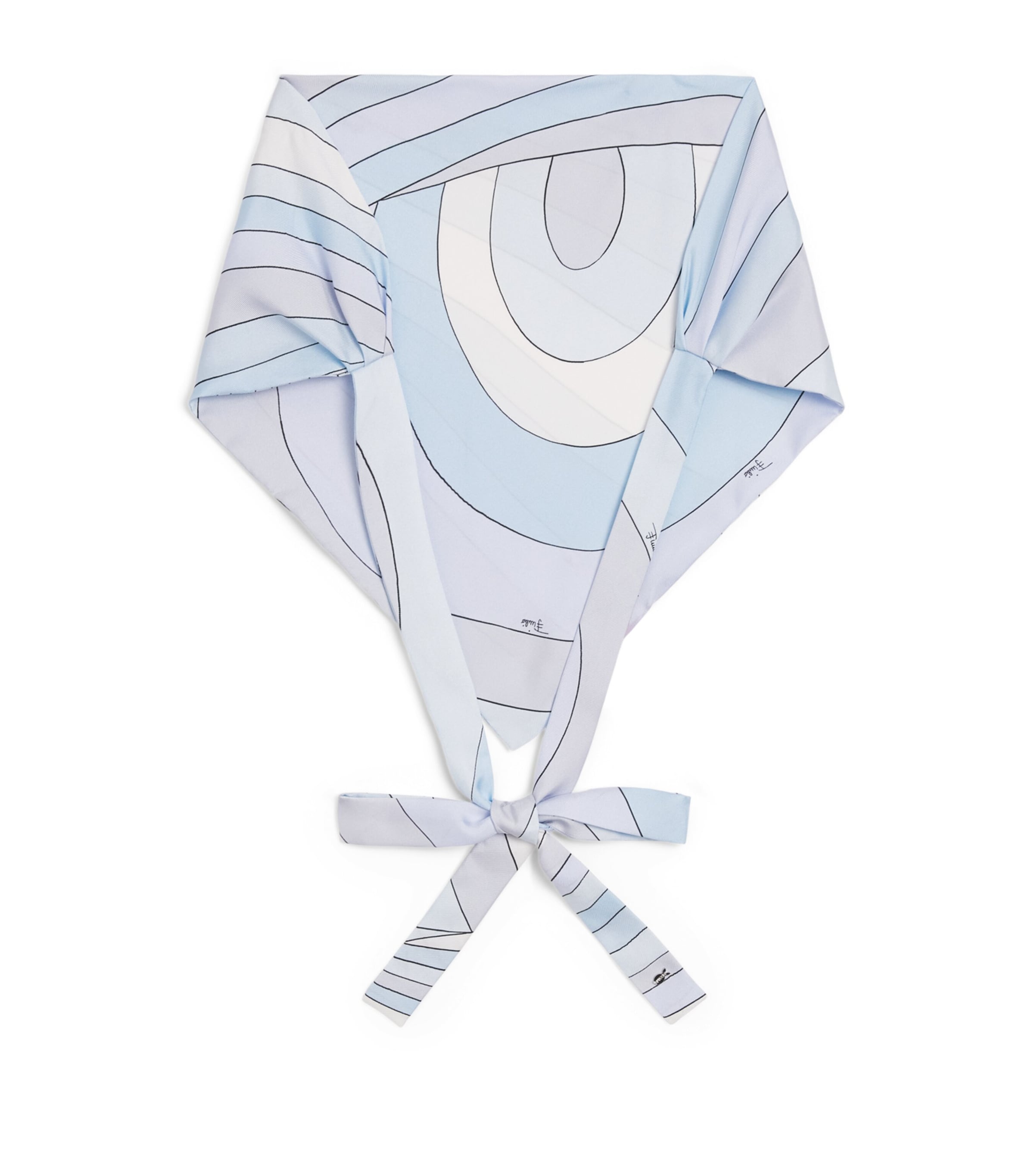 PUCCI Silk Iride Print Bandana Light Blue