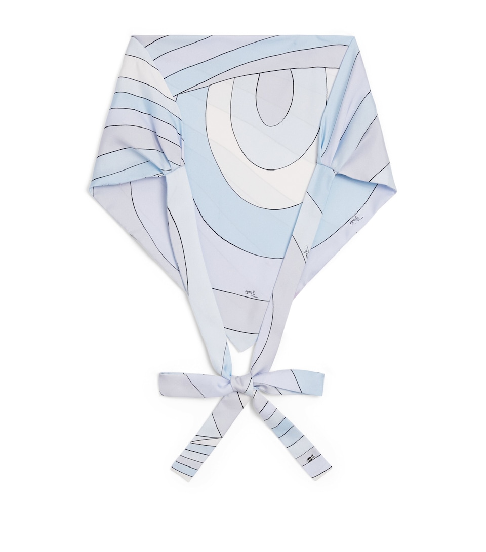PUCCI Silk Iride Print Bandana Light Blue