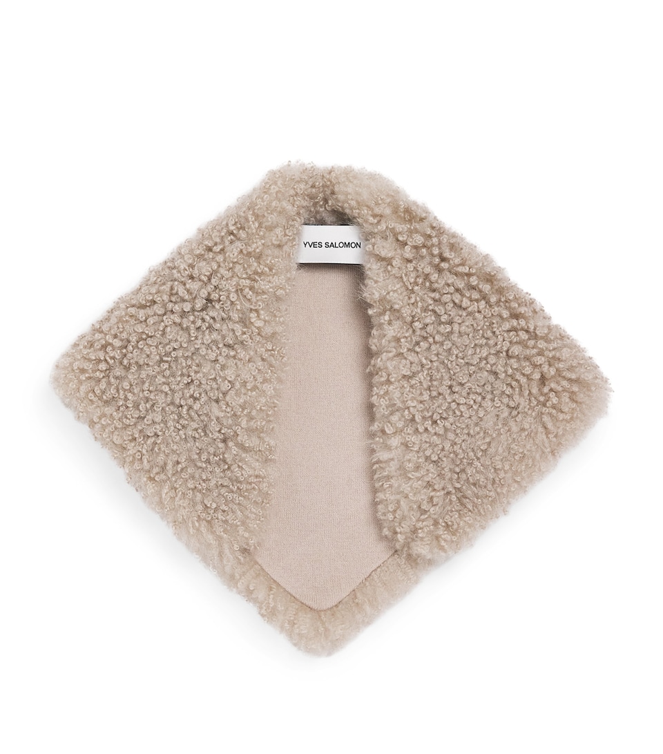 Shearling-Wool Bandana Scarf