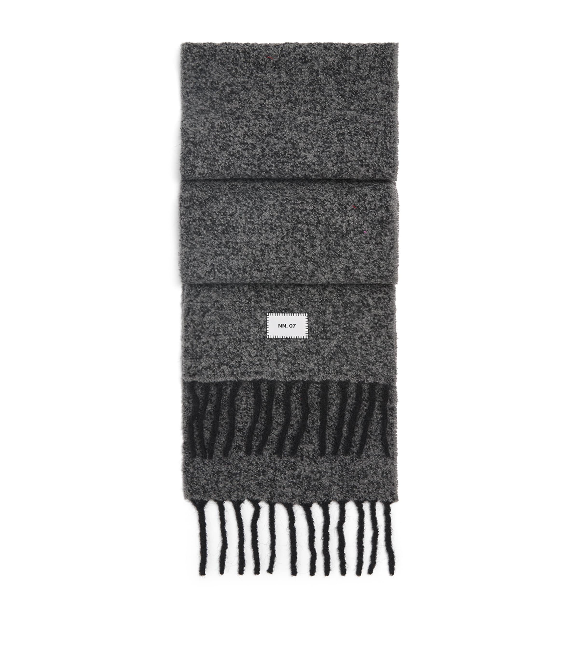 NN.07 Alpaca-Wool-Blend Fringed Scarf Black