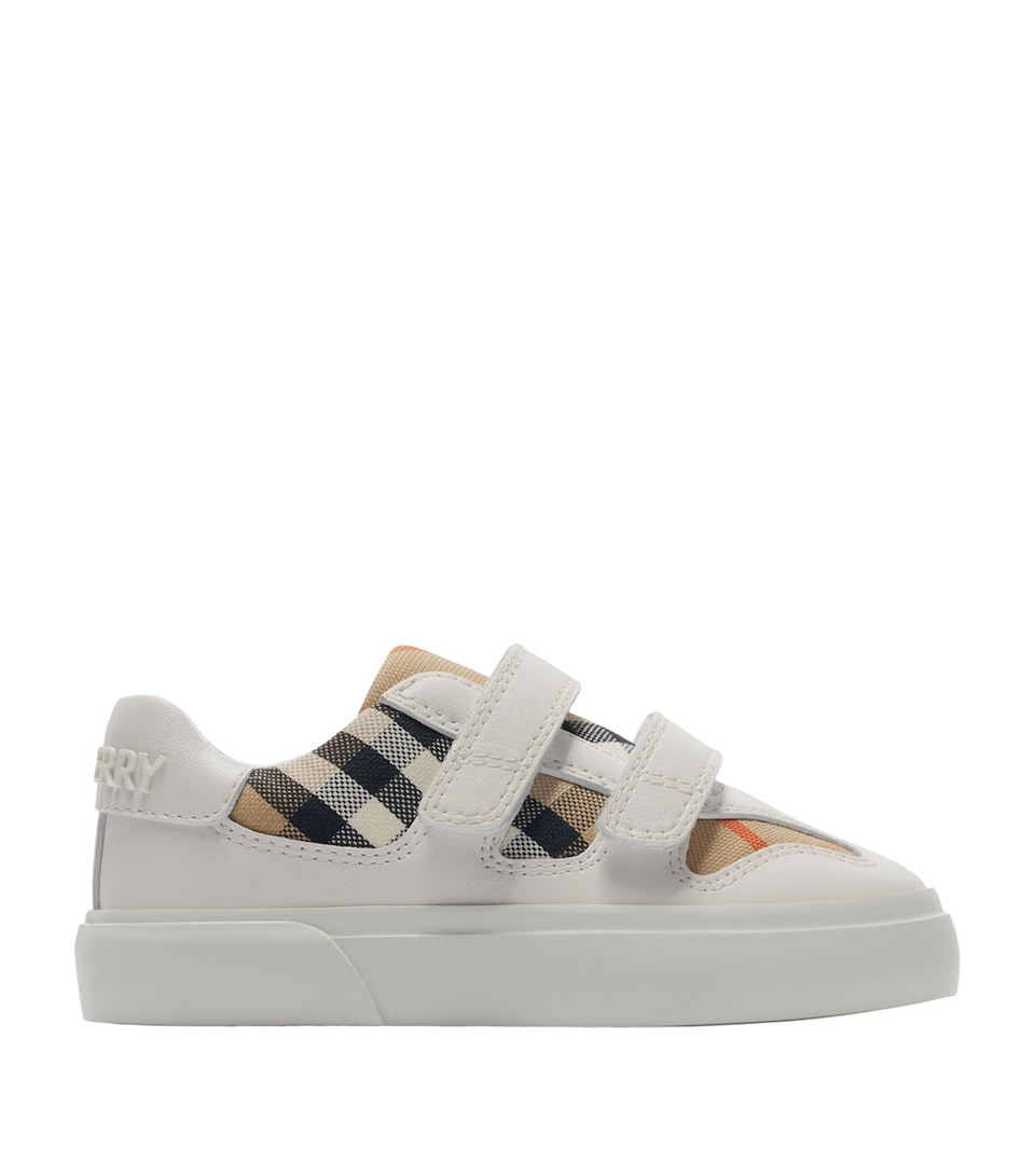 Leather Check Velcro Sneakers