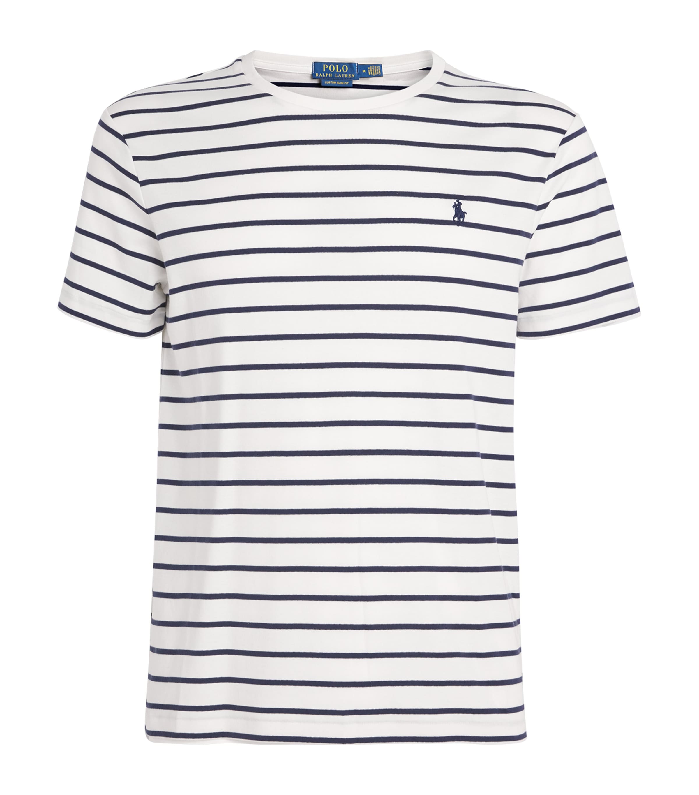Cotton Stripe Polo Pony Slim T-Shirt