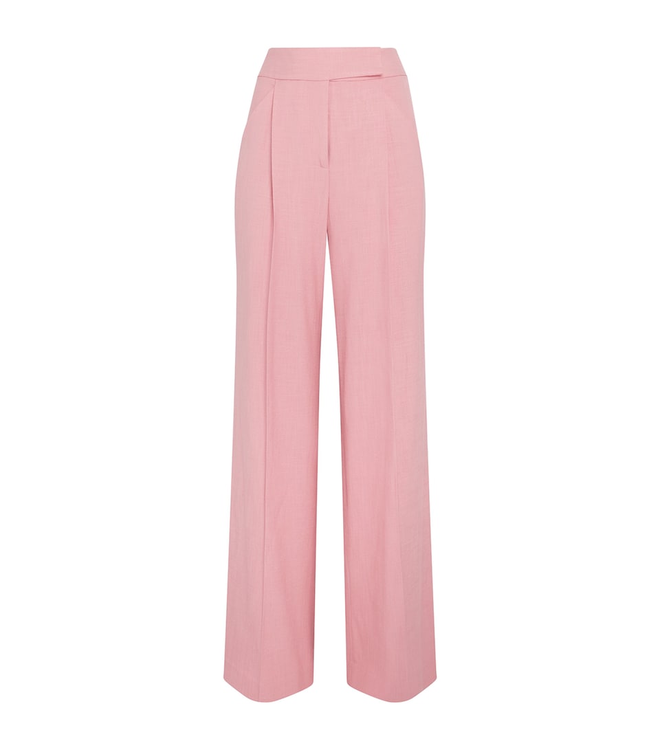 Veronica Beard Womens Marbeau Wide-Leg Trousers Petal