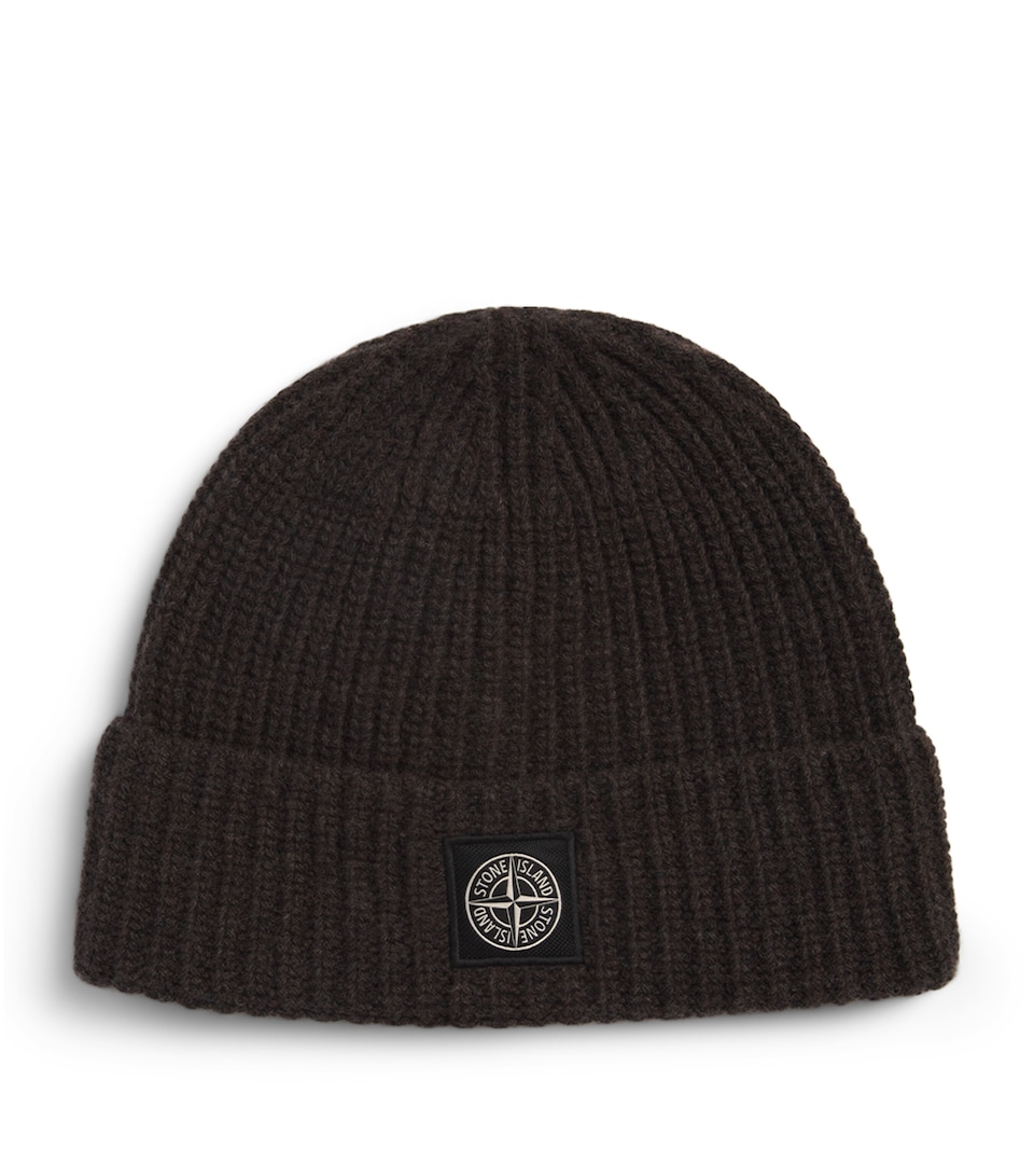 Stone Island Virgin Wool Logo Beanie