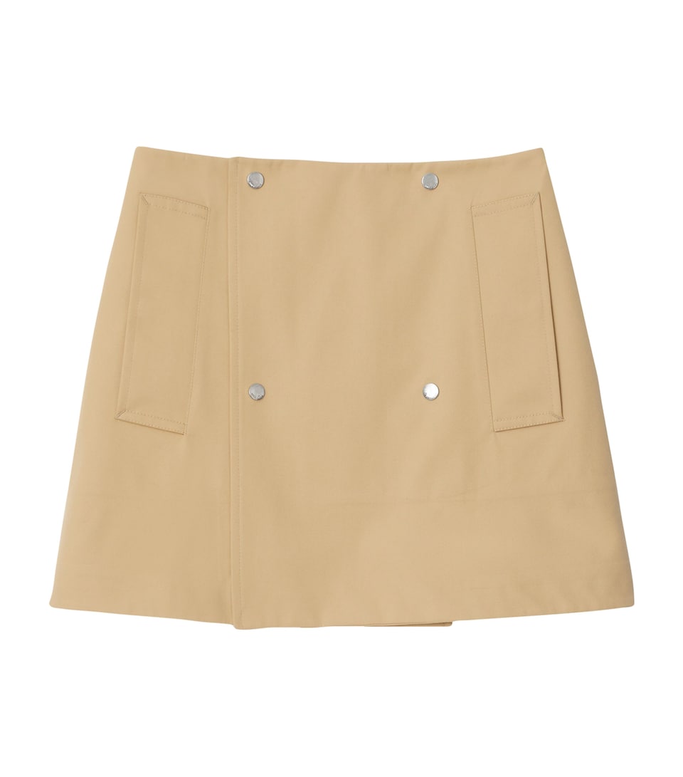 Bonded Gabardine Trench Mini Skirt