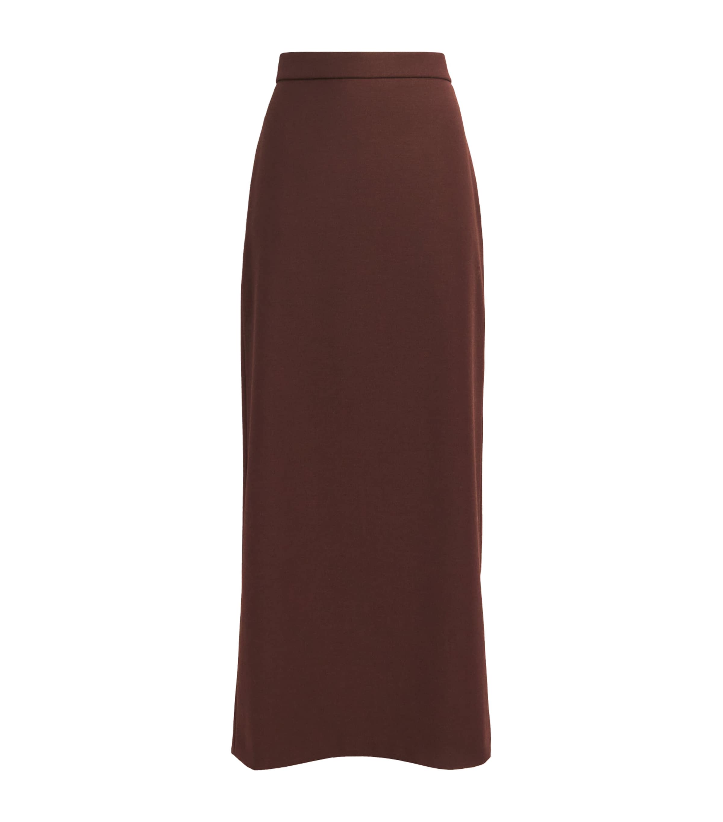 Max Mara Womens Virgin Wool Maxi Pencil Skirt Rust