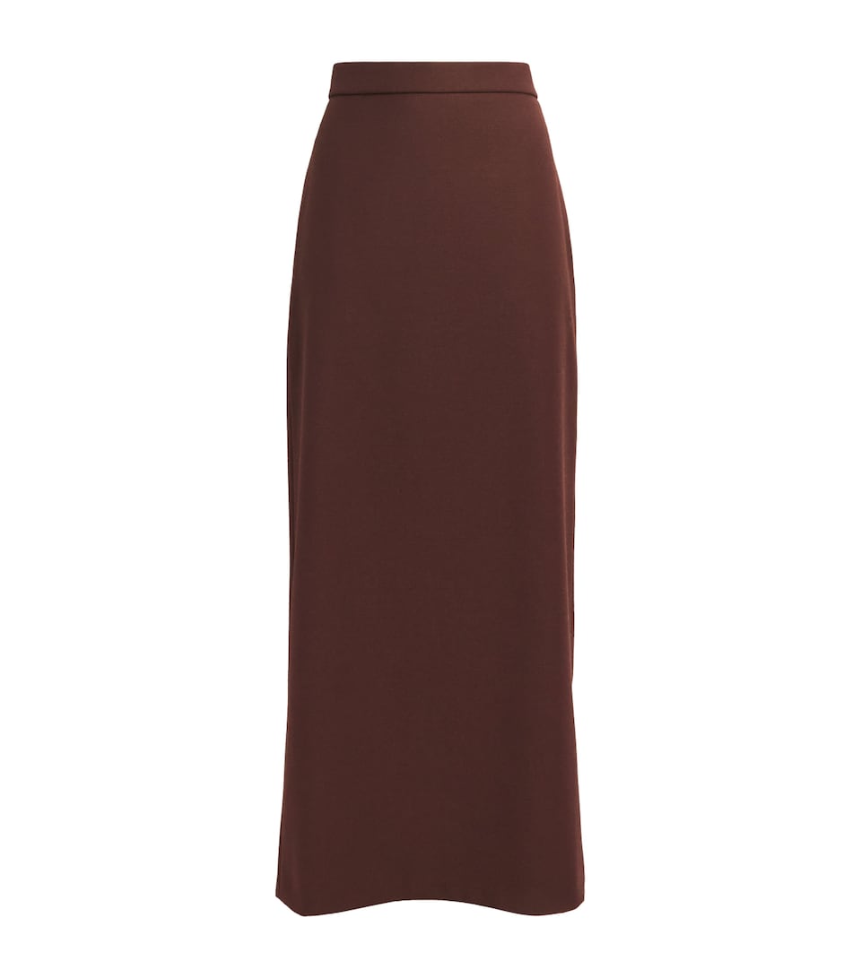 Max Mara Womens Virgin Wool Maxi Pencil Skirt Rust