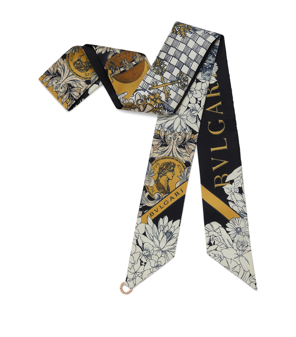 Silk Printed Skinny Scarf