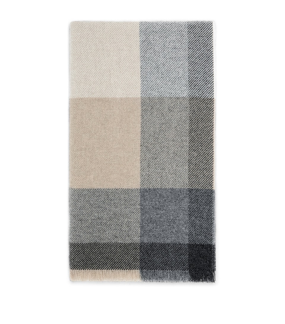 Wool-Cashmere Check Scarf