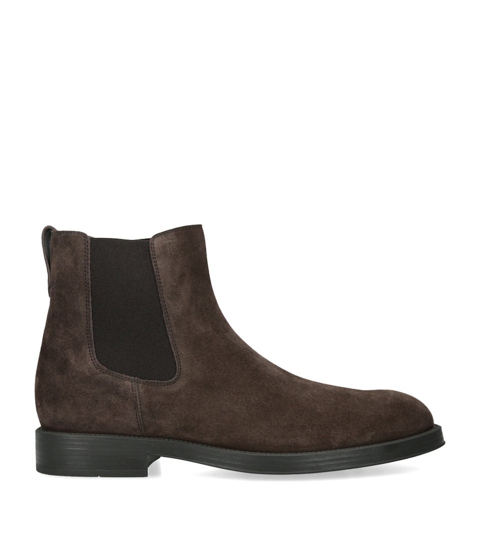 Tod's Suede Stivaletto Chelsea Boots Dark Brown