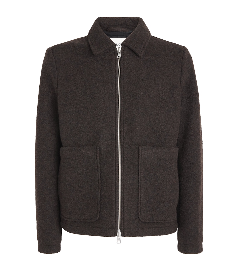 NN.07 Mens Wool-Blend Gael Overshirt Dusky Port