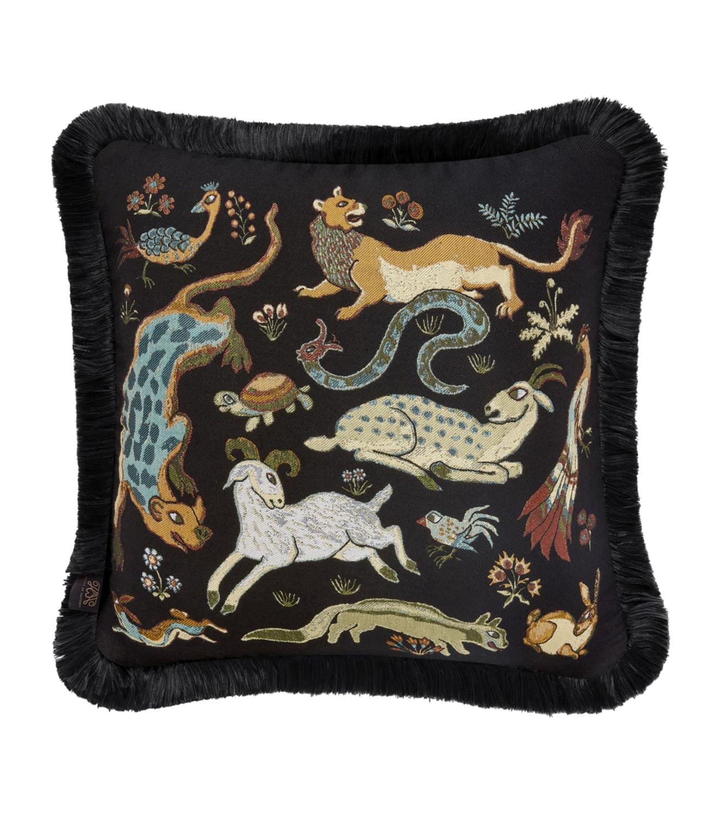 House Of Hackney Medium Jacqaurd Trematonia Cushion (45cm x 45cm) Ebony