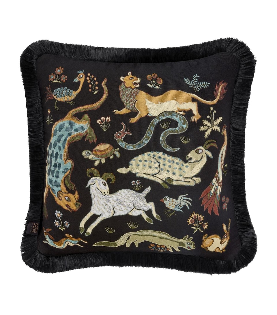 House Of Hackney Medium Jacqaurd Trematonia Cushion (45cm x 45cm) Ebony
