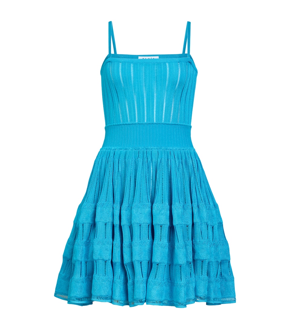 Alaïa Womens Crinoline Mini Dress Turquoise