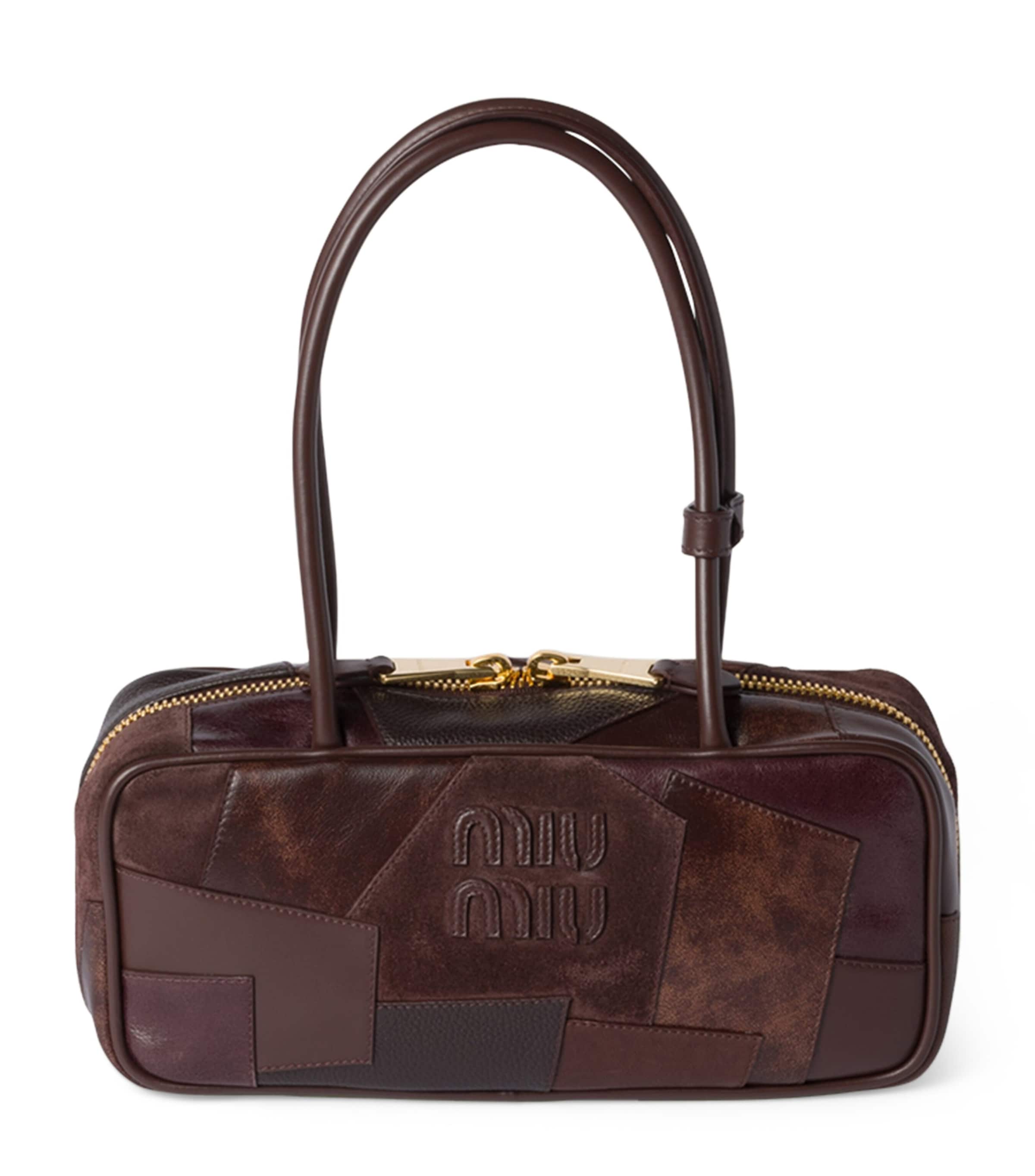 Miu Miu Leather Beau Patchwork Top-Handle Bag