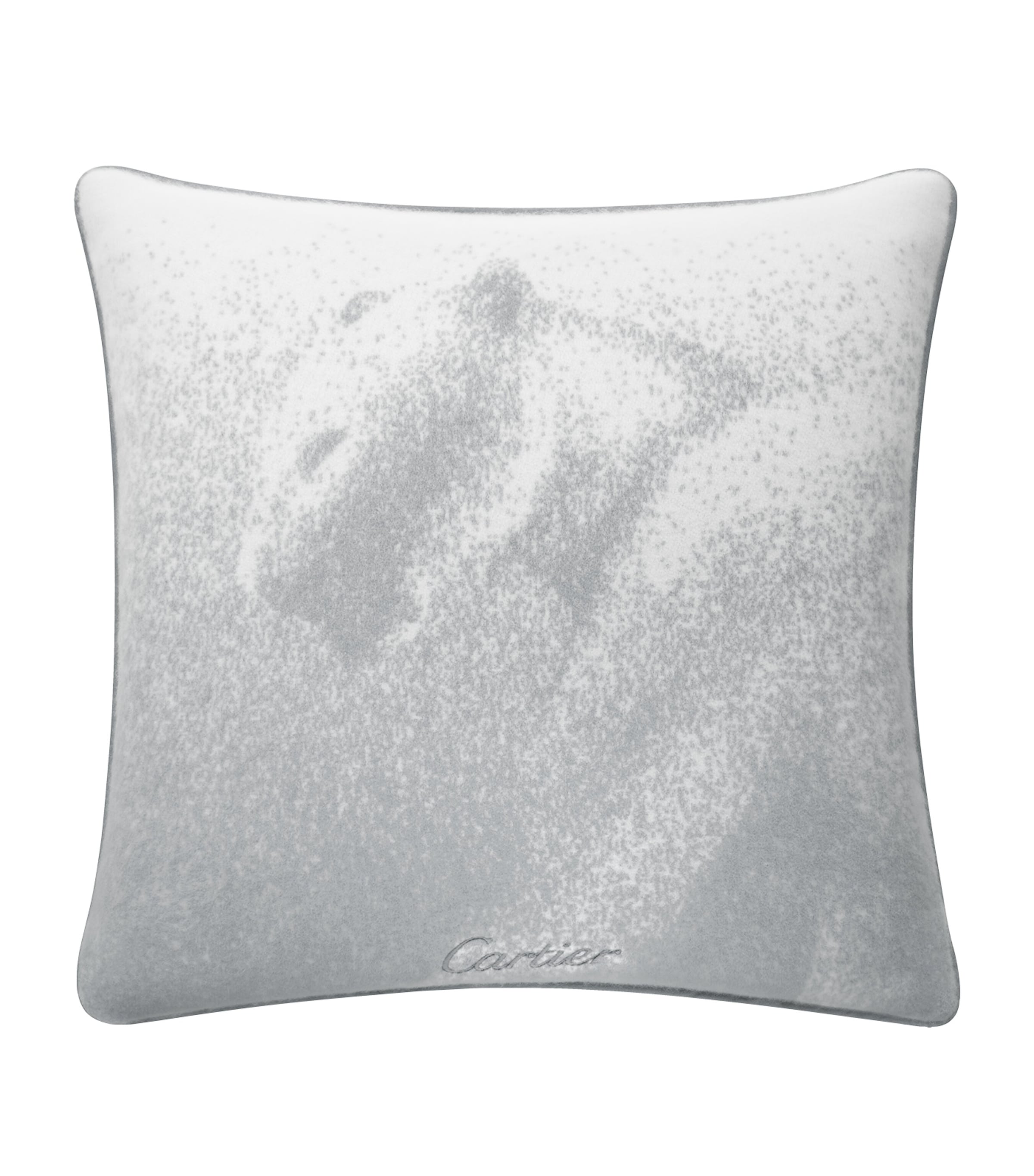 Cartier Cashmere Panthère de Cartier Cushion (50cm x 50cm) Grey